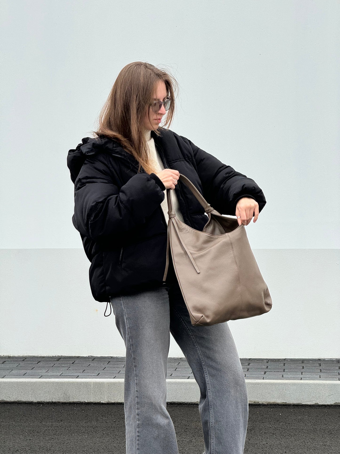 Borsa hobo in pelle