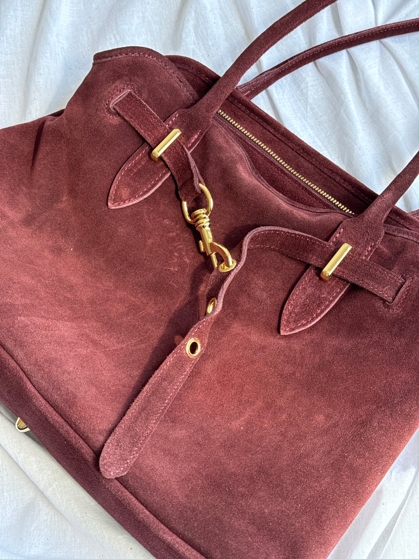 borsa in pelle scamosciata