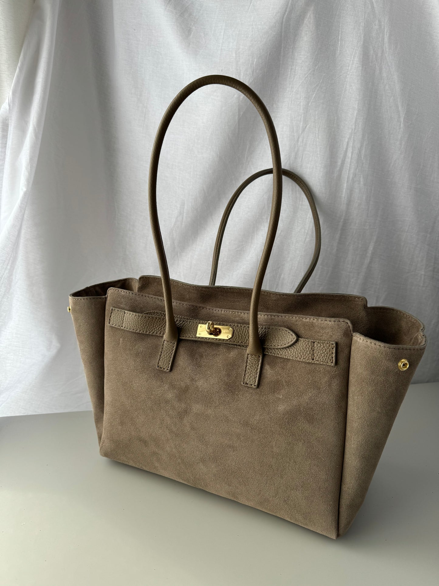 borsa in pelle scamosciata