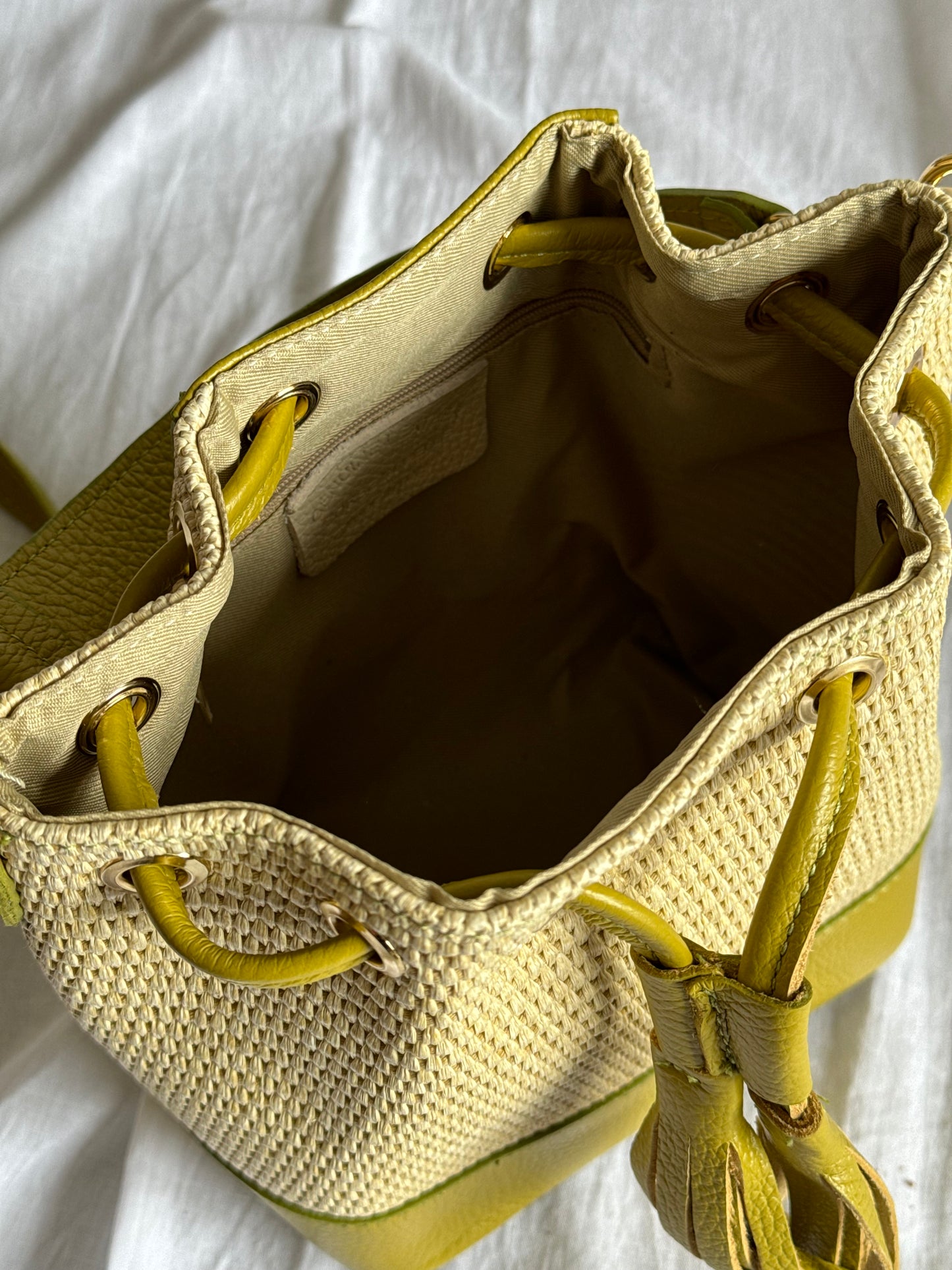 Borsa secchiello in rafia