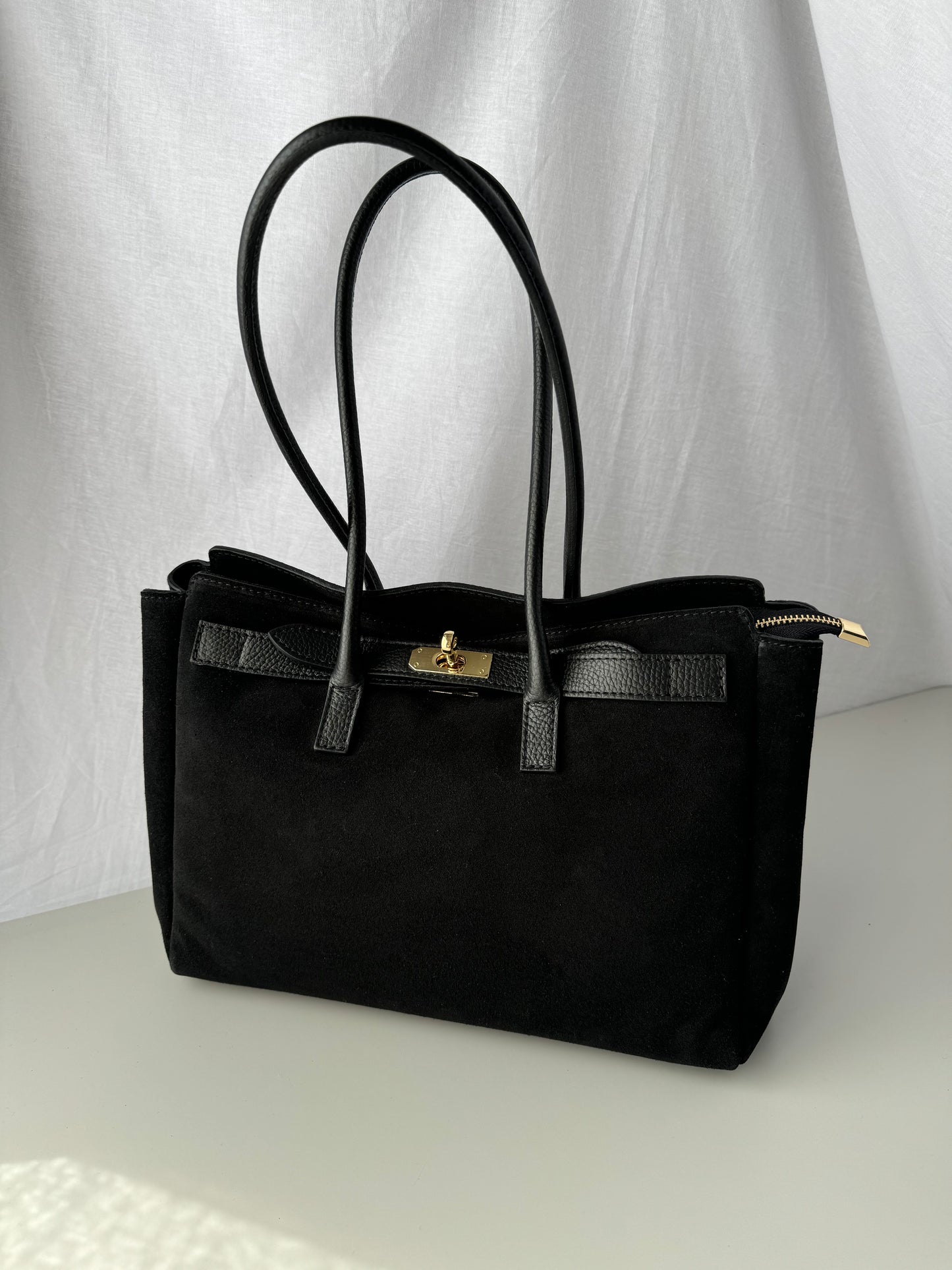 borsa in pelle scamosciata