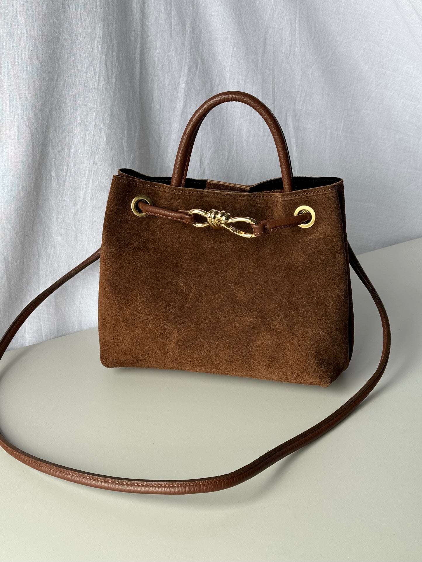 borsa in pelle scamosciata