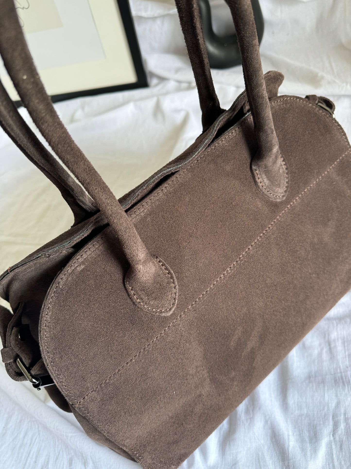 Borsa tote II in pelle scamosciata