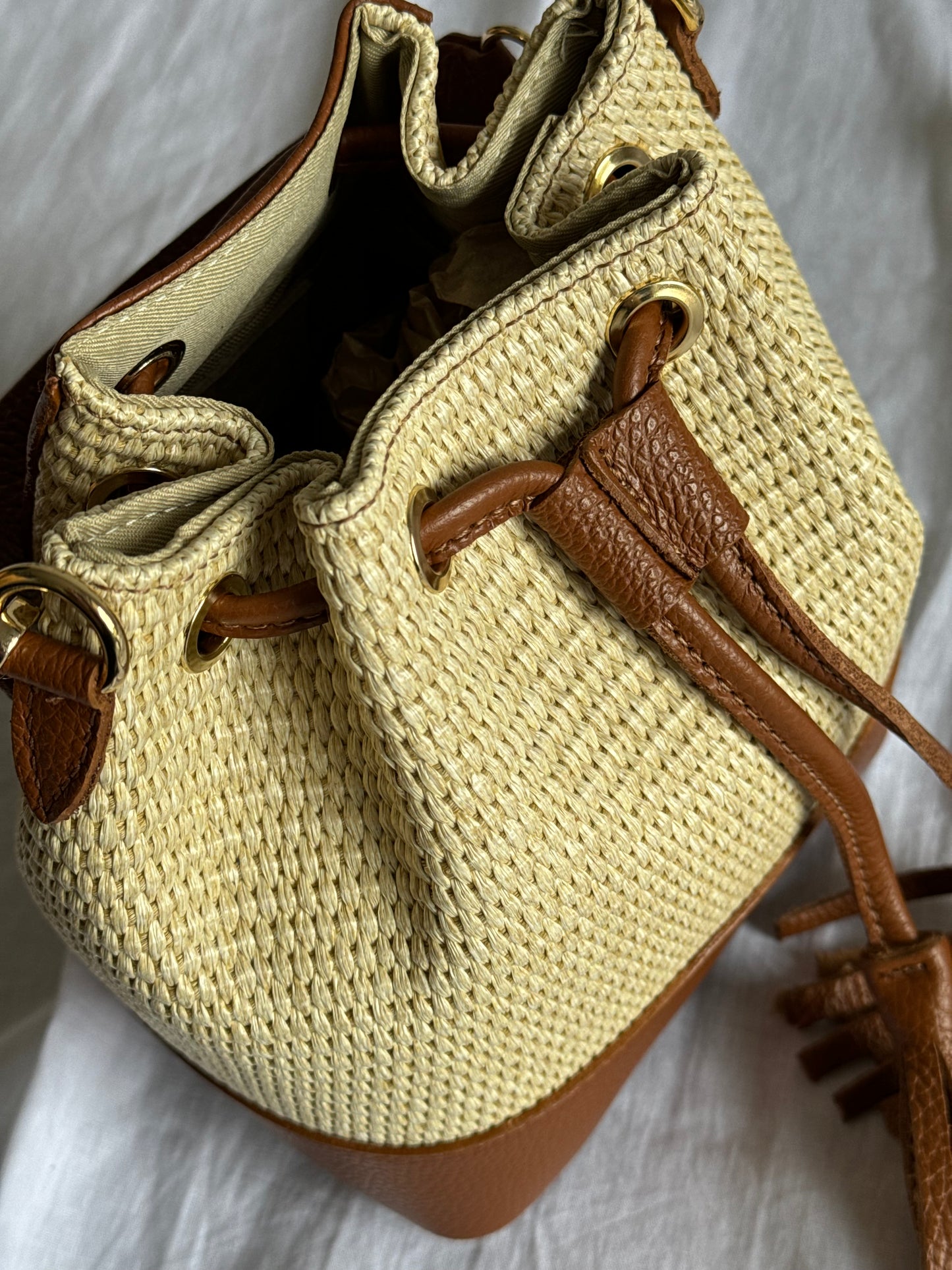 Borsa secchiello in rafia