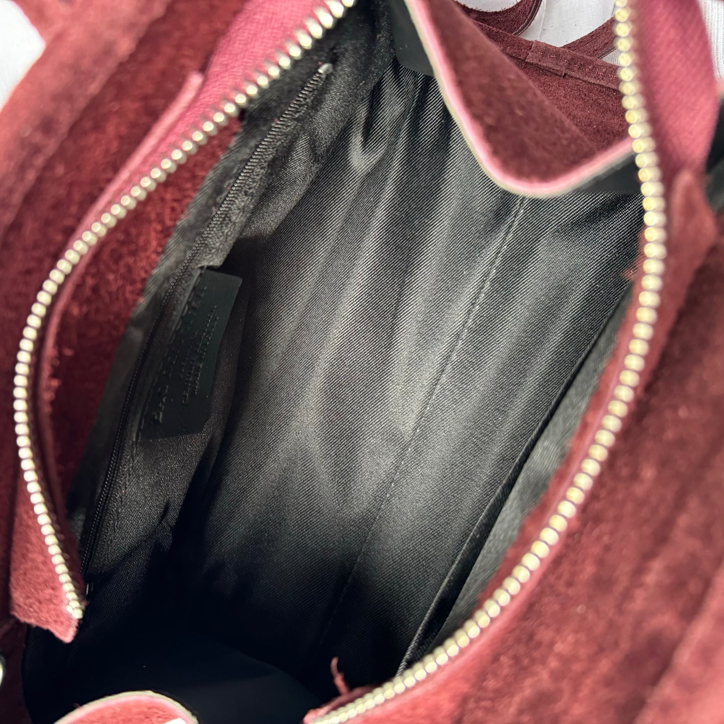 Borsa tote mini in pelle scamosciata