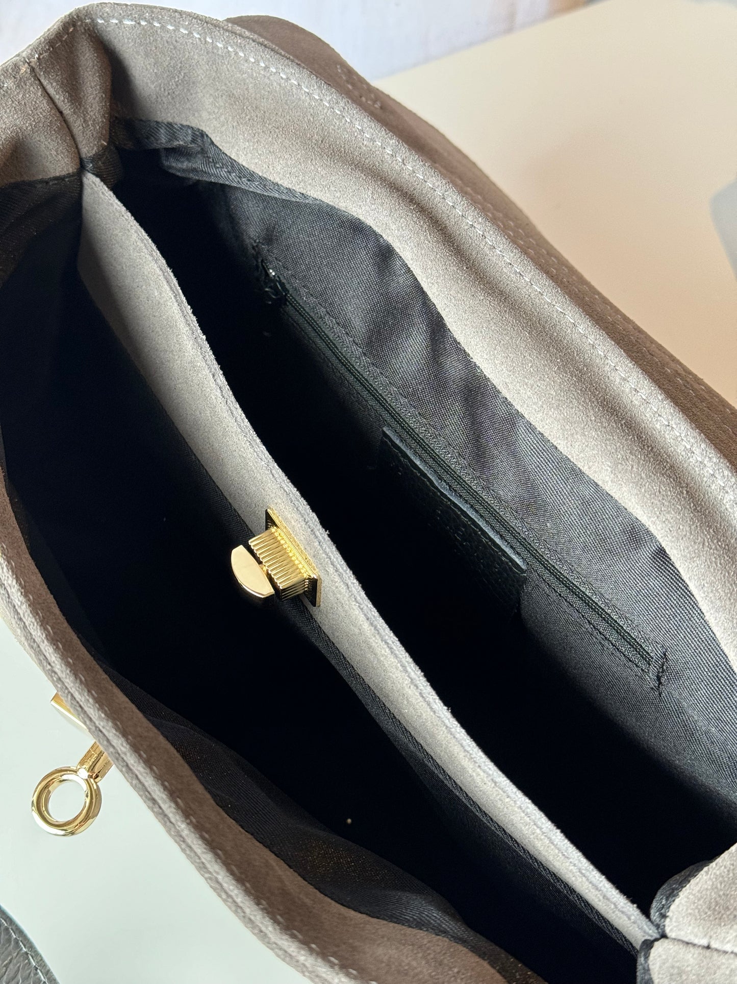 Borsa tote mini in pelle scamosciata