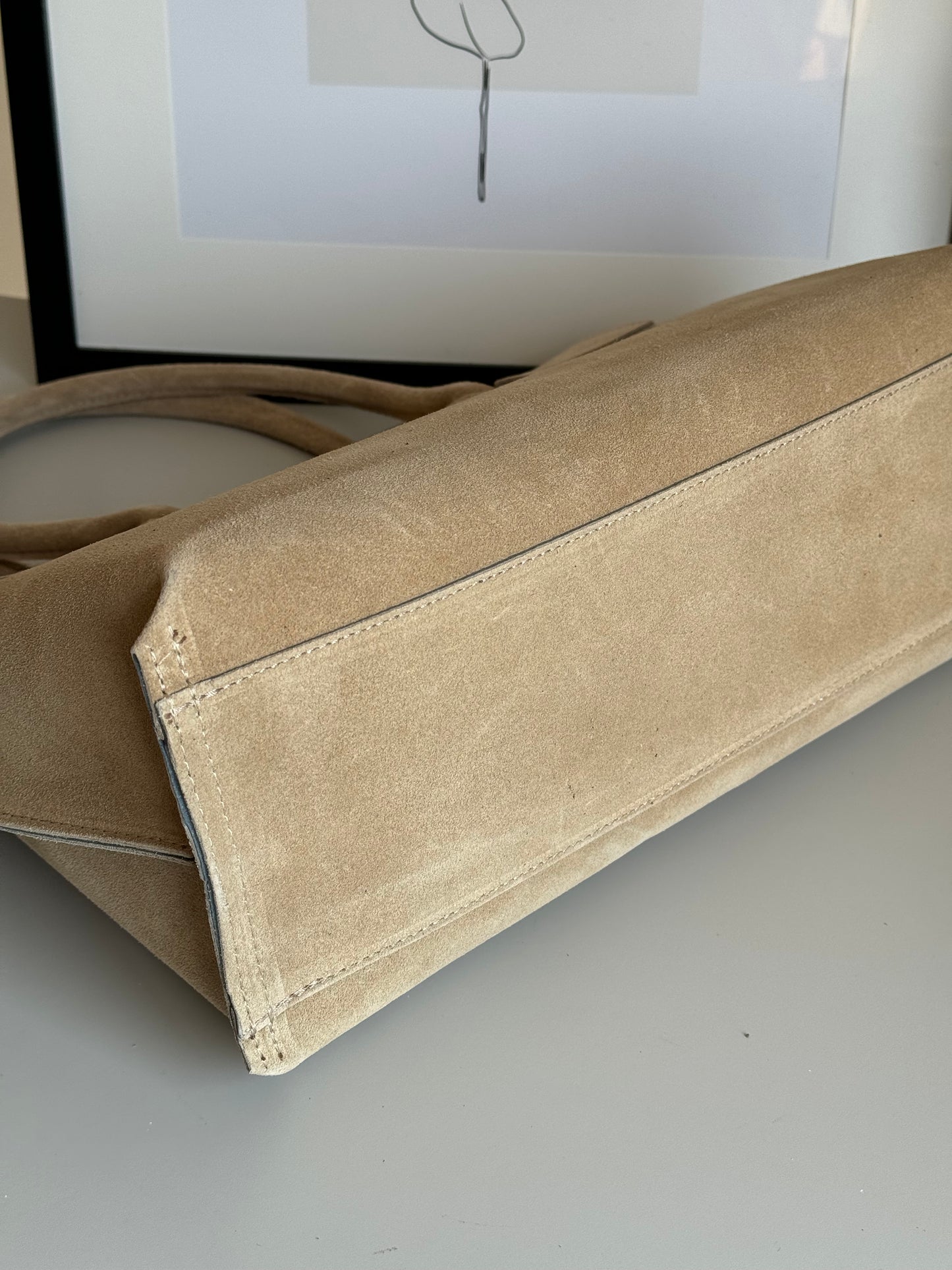 borsa in pelle scamosciata