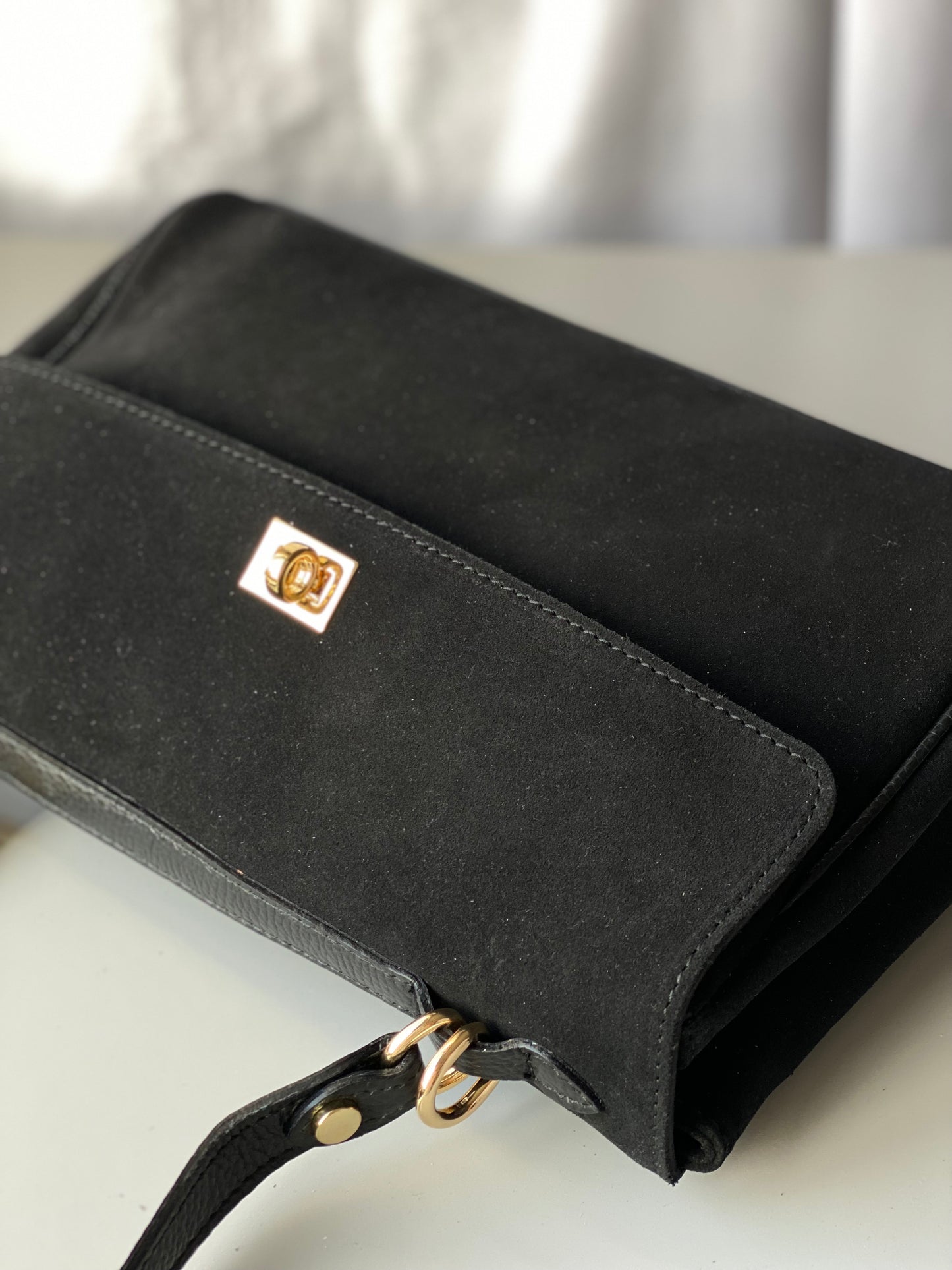 Borsa tote mini in pelle scamosciata