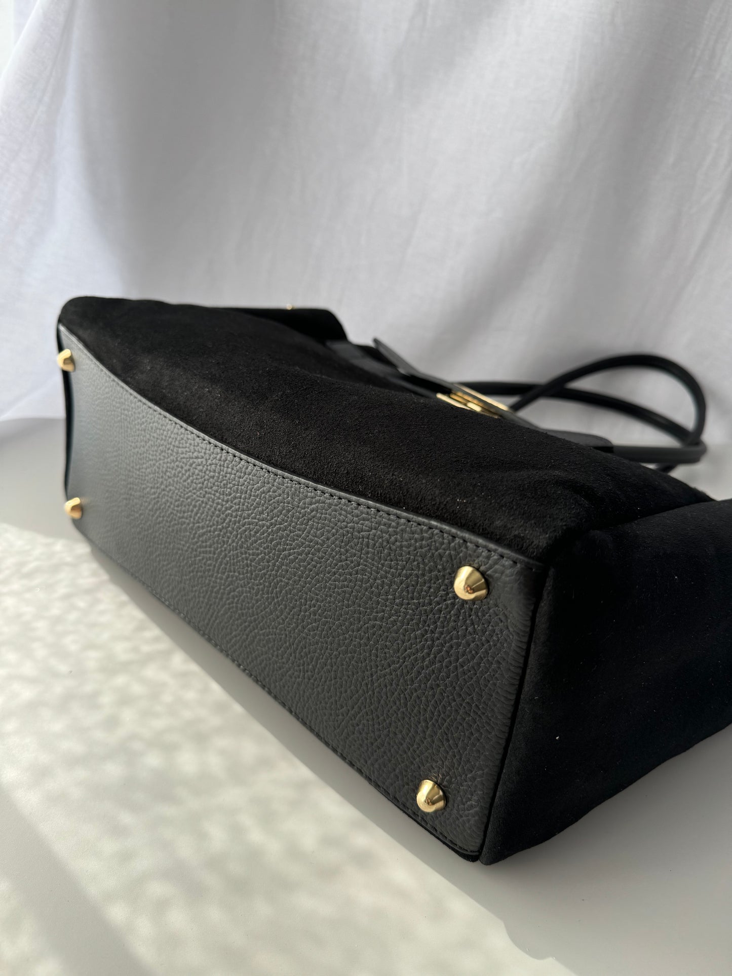 borsa in pelle scamosciata