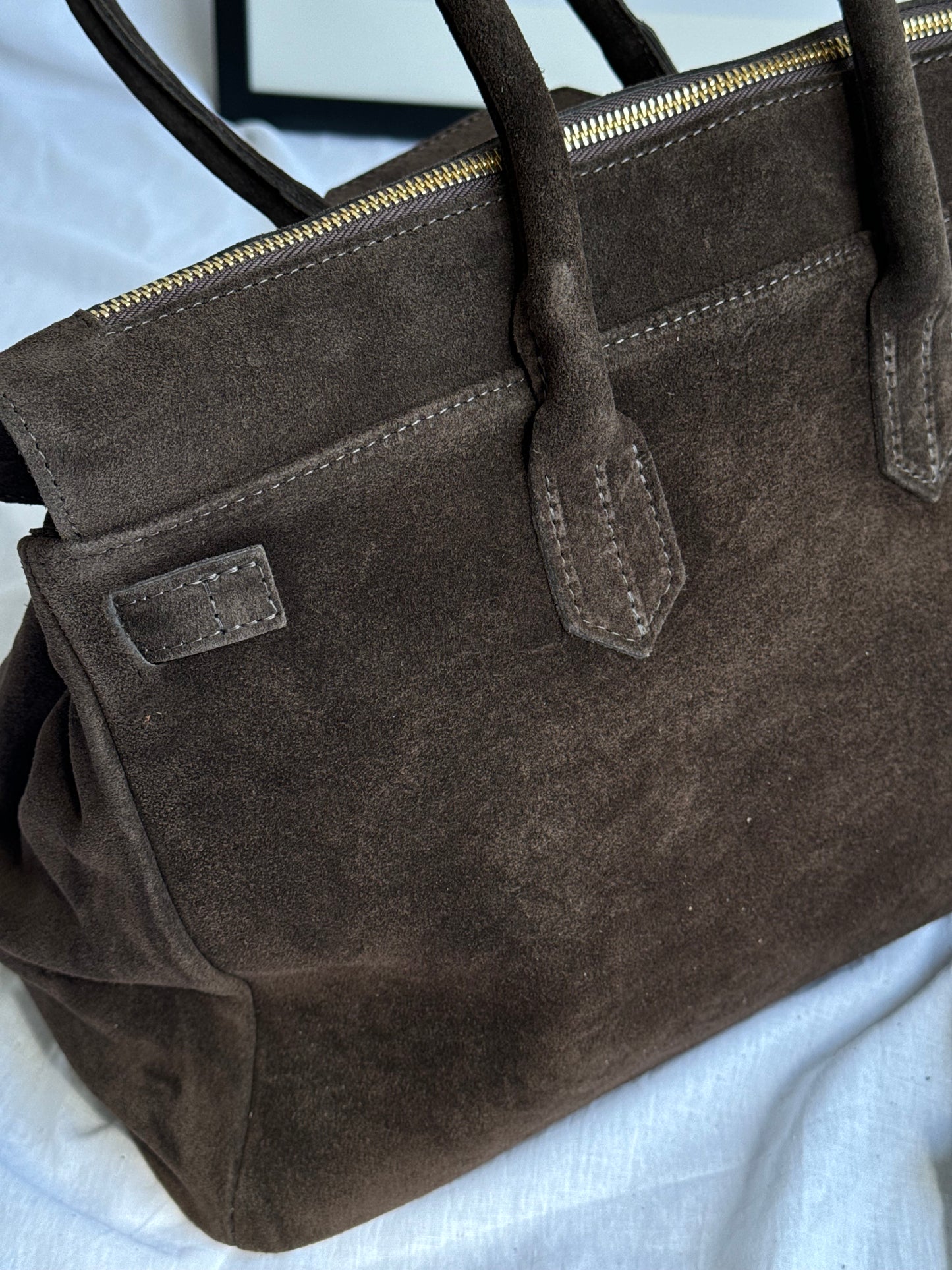 borsa in pelle scamosciata