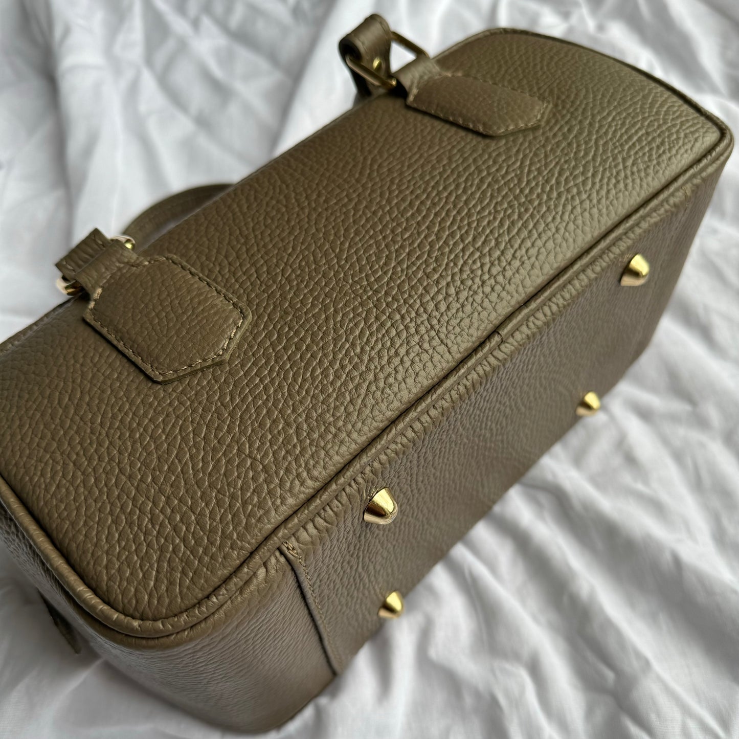 borsa baguette in pelle con tracolla