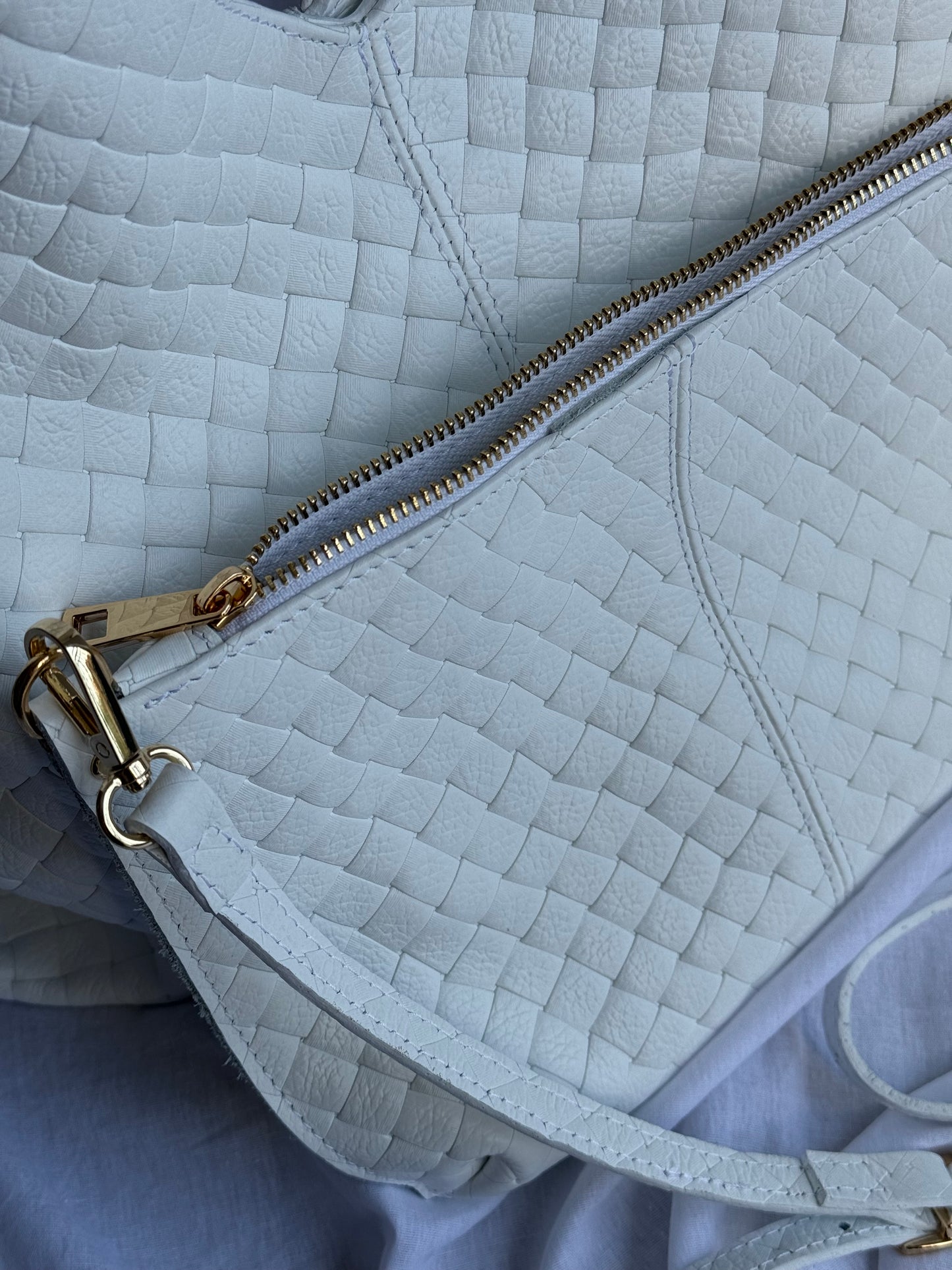 Borsa hobo con pouch in pelle
