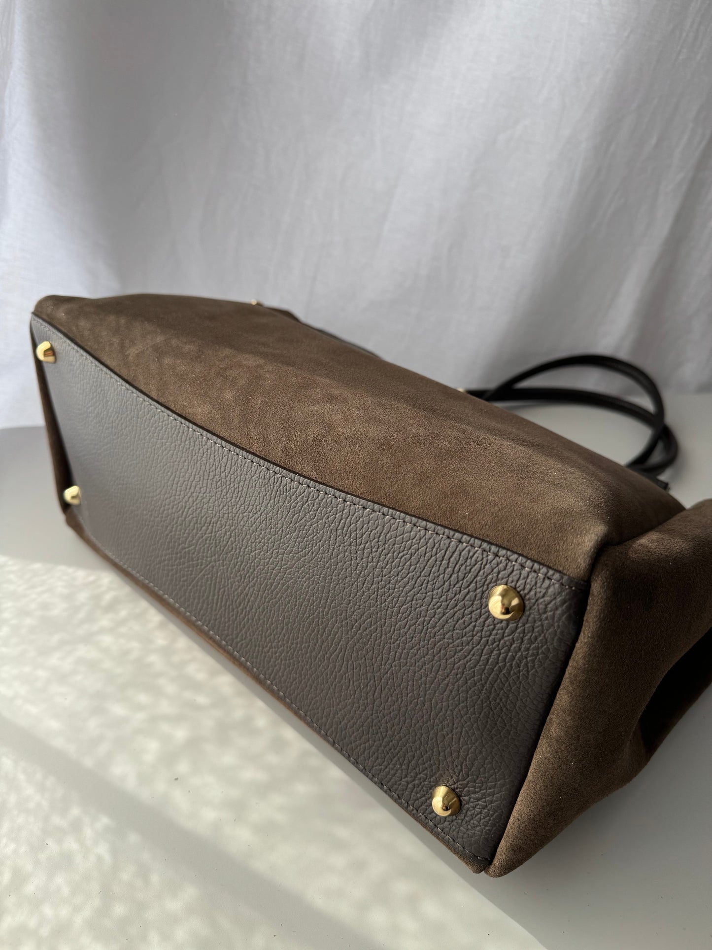 borsa in pelle scamosciata