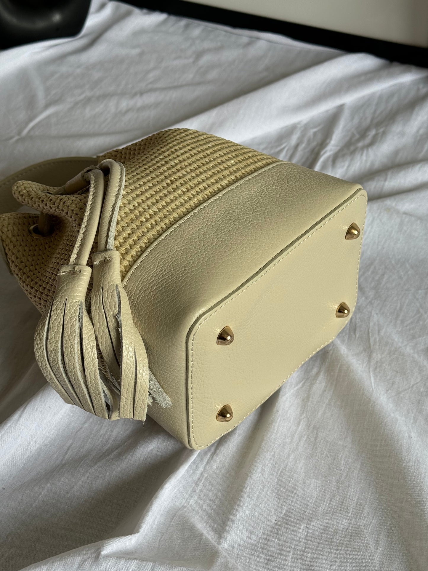 Borsa secchiello in rafia