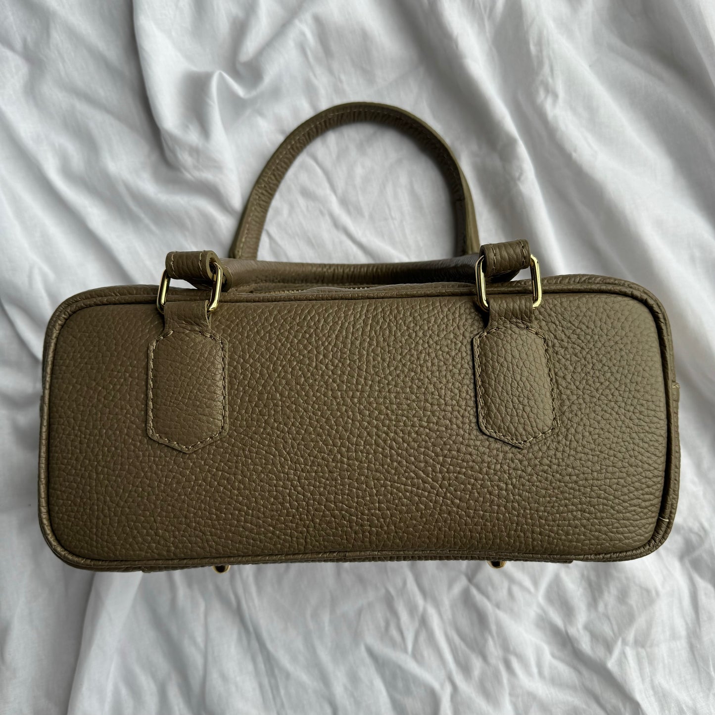 borsa baguette in pelle con tracolla