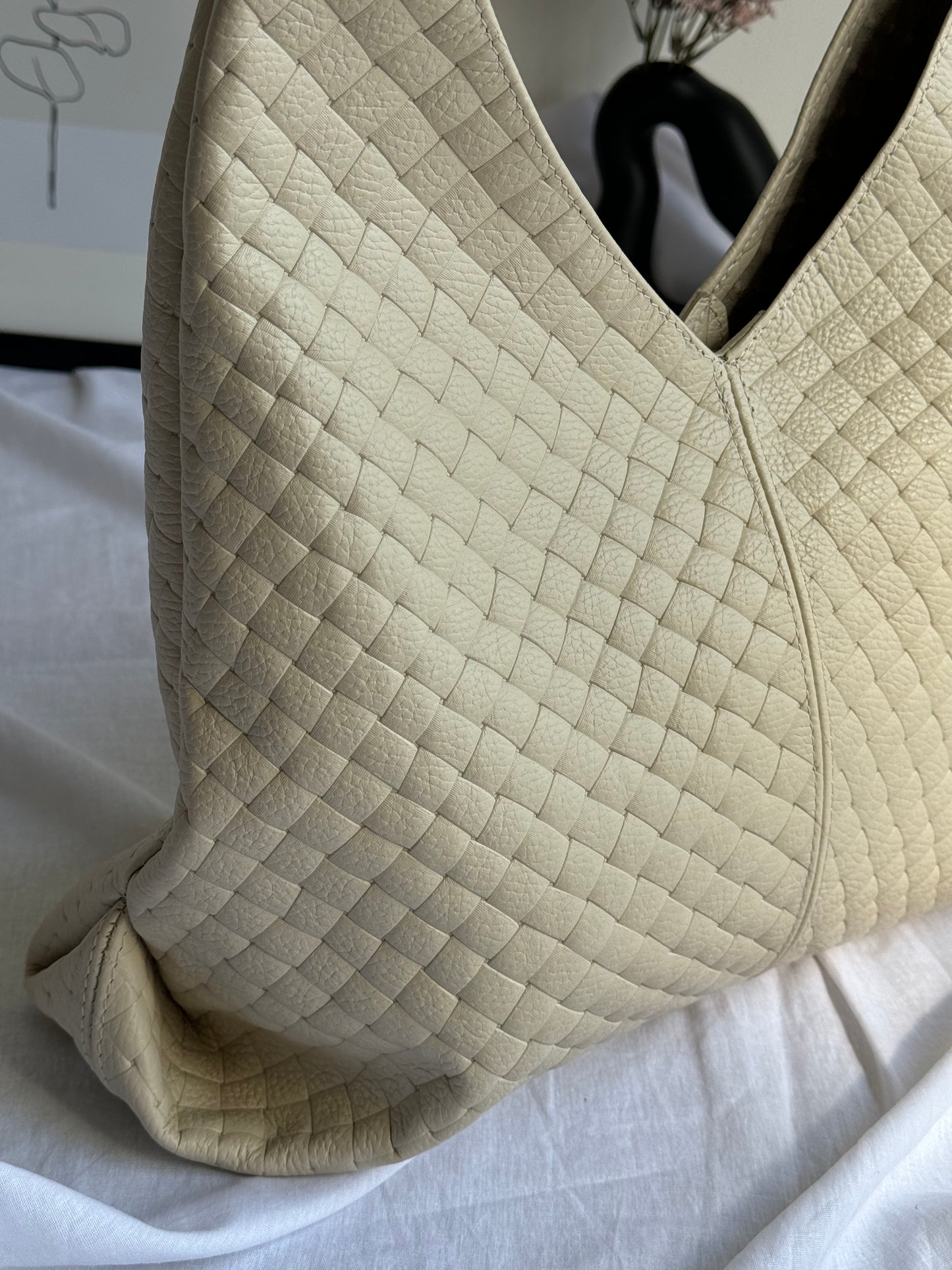 Borsa hobo con pouch in pelle