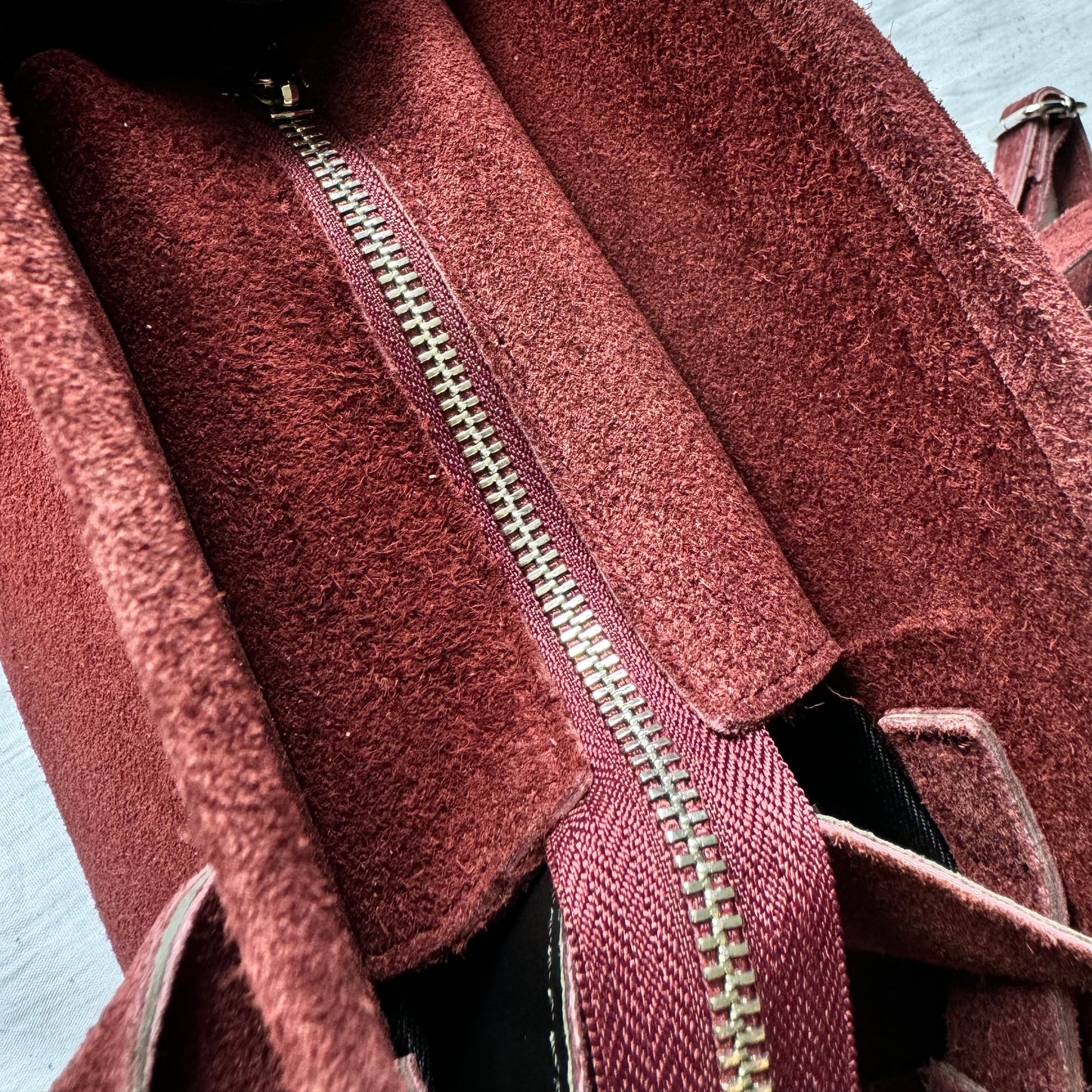 Borsa tote mini in pelle scamosciata