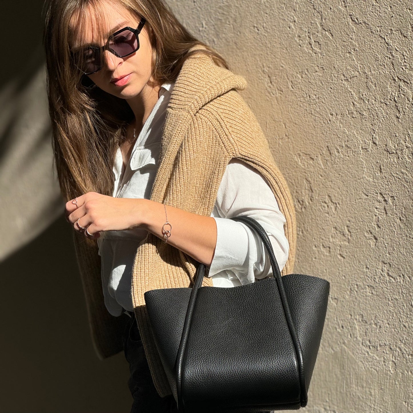 Borsa con tracolla e pochette