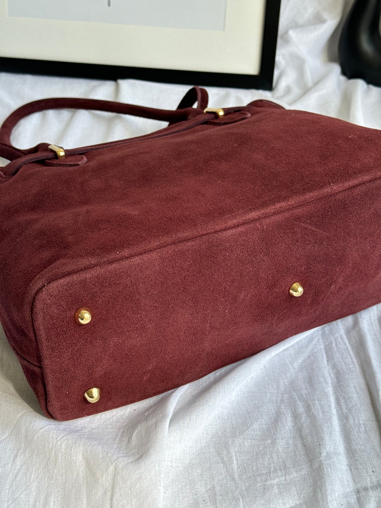 borsa in pelle scamosciata