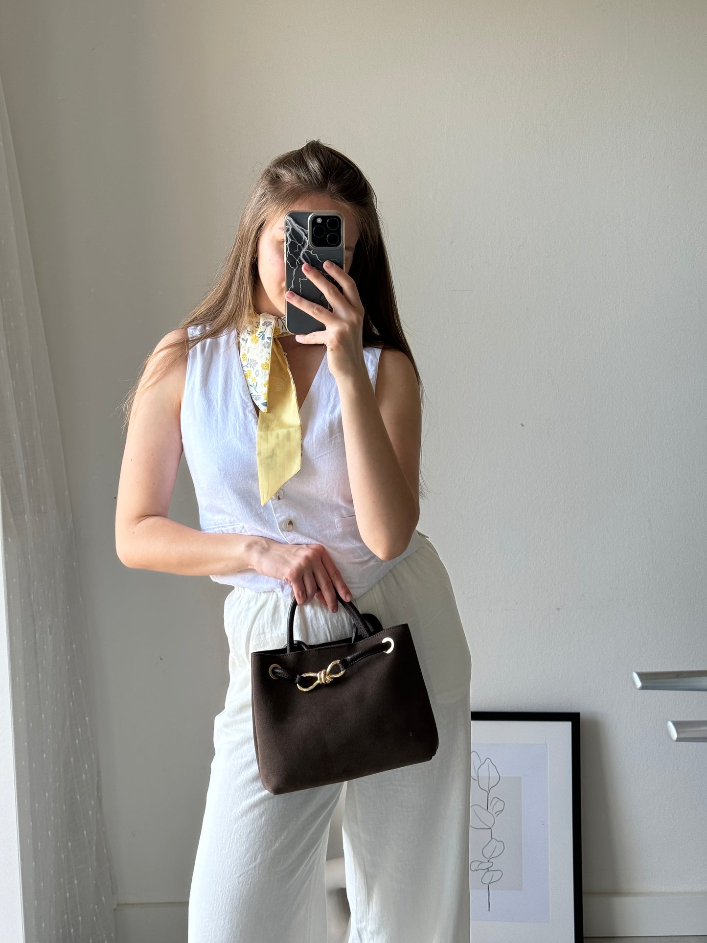 borsa in pelle scamosciata