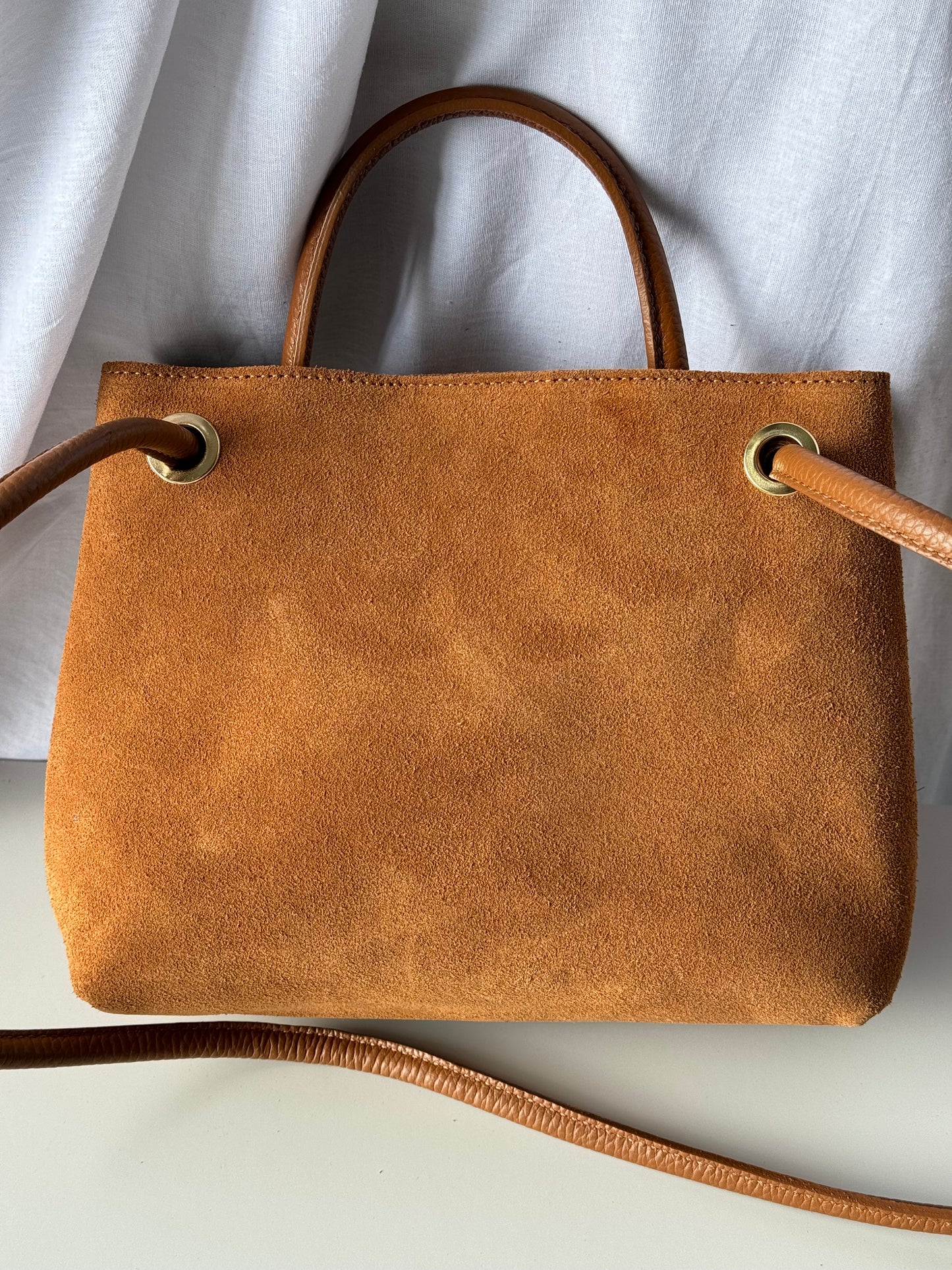 borsa in pelle scamosciata