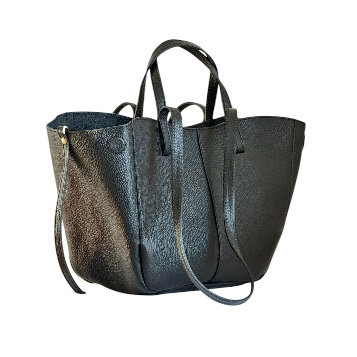 Borsa con doppio manico in pelle