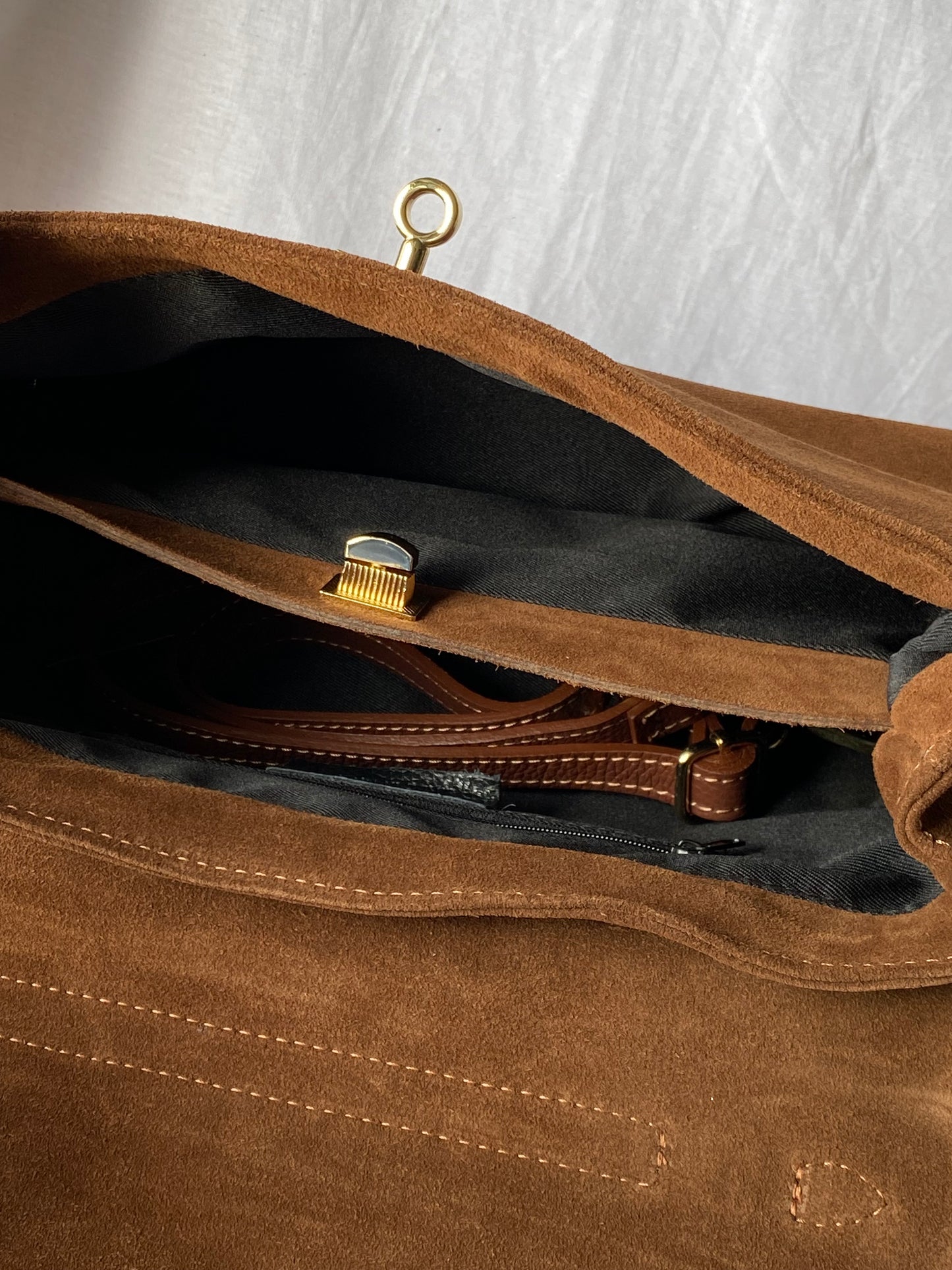 Borsa tote mini in pelle scamosciata