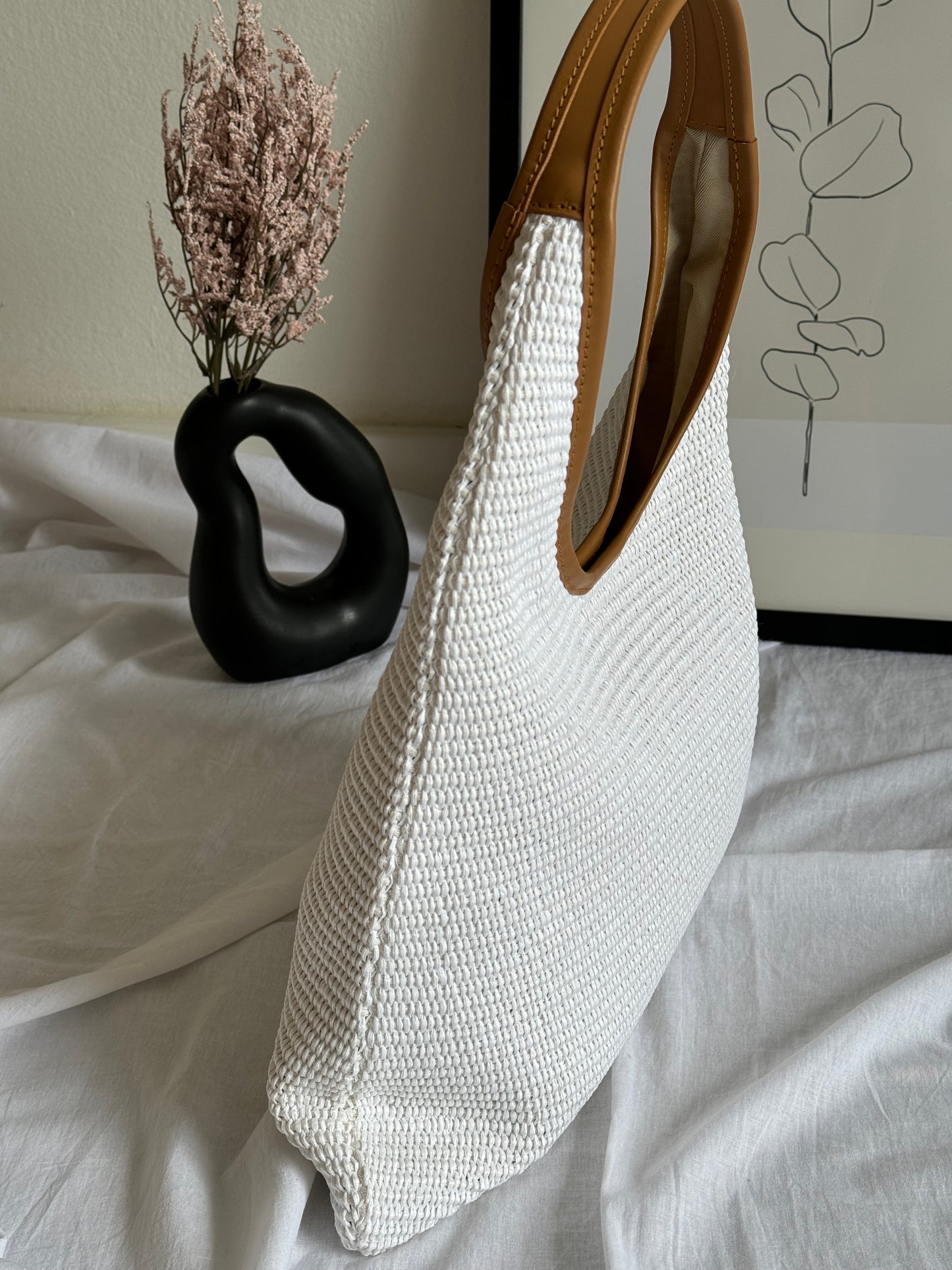 Borsa hobo in rafia