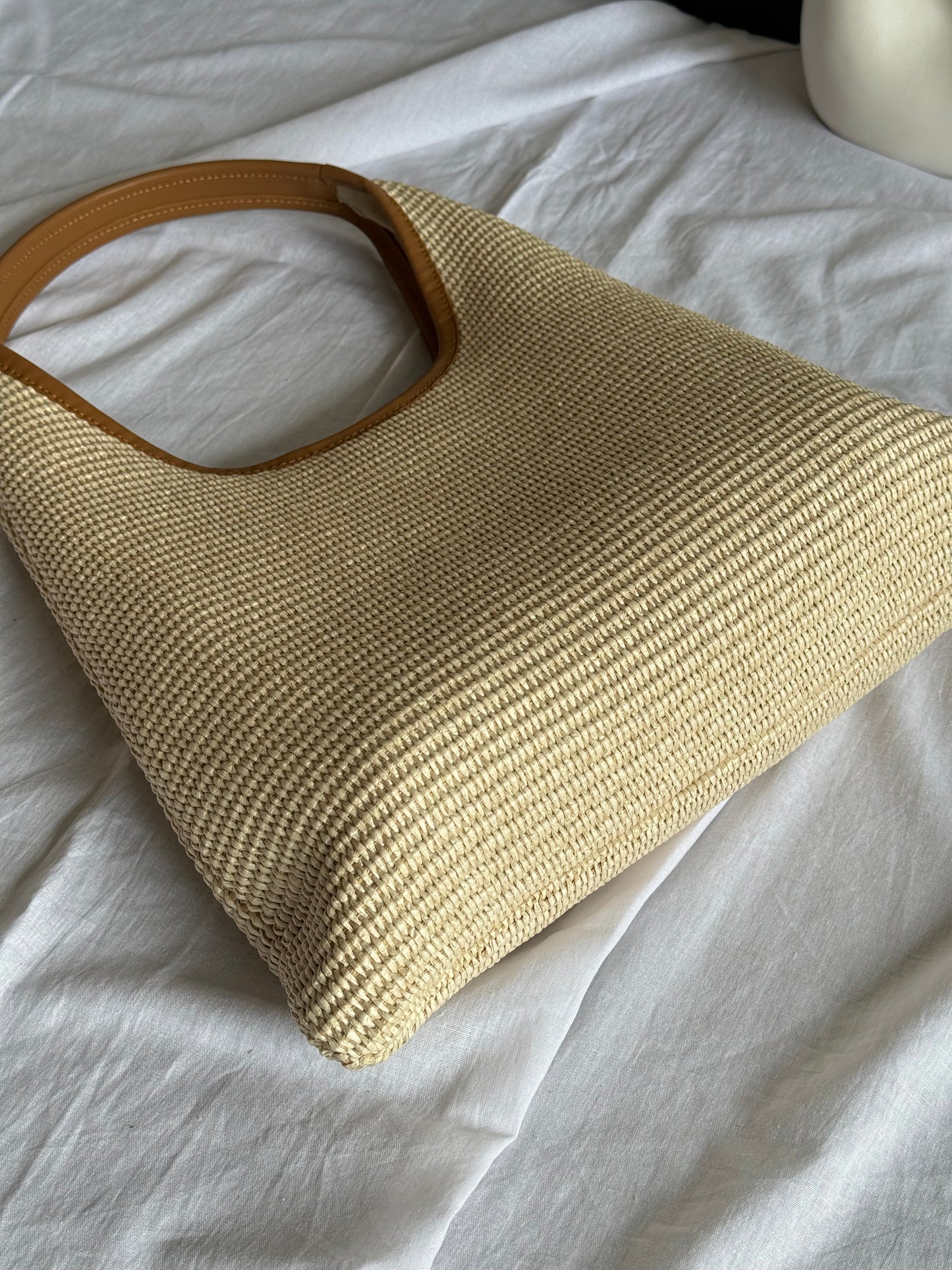 Borsa hobo in rafia