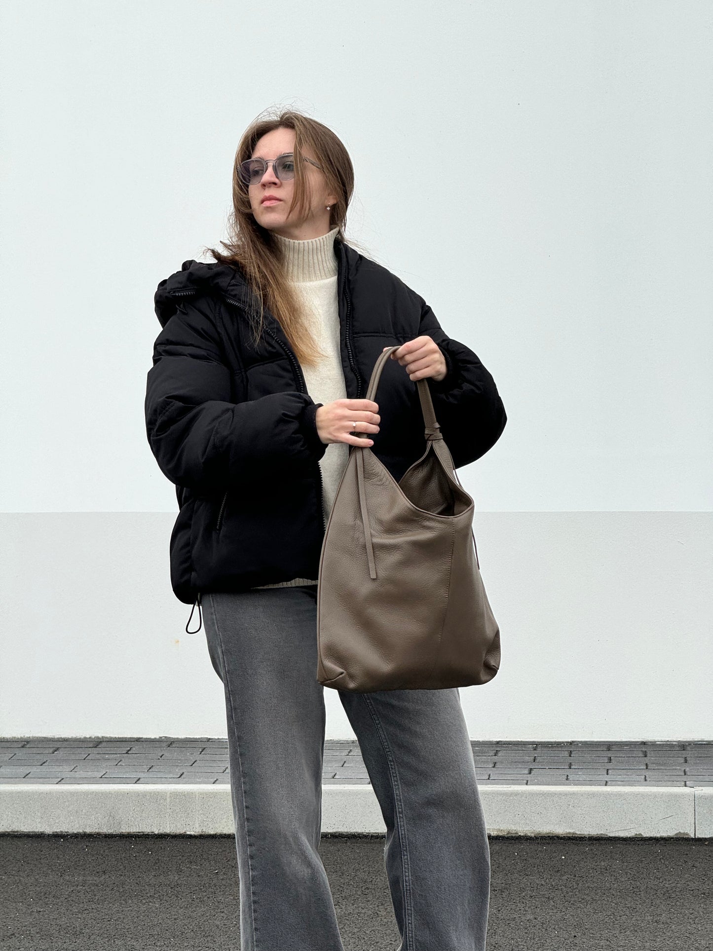 Borsa hobo in pelle