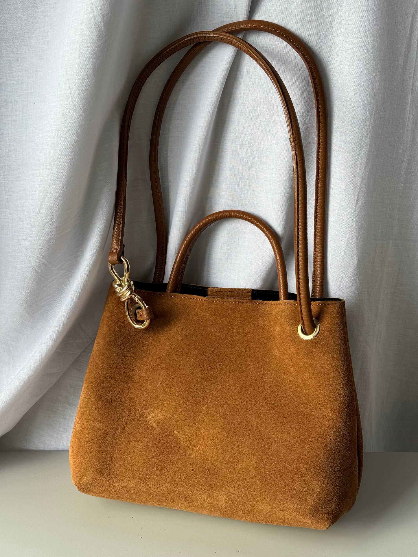 borsa in pelle scamosciata