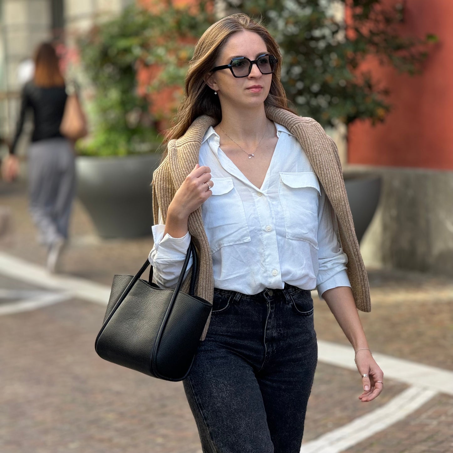 Borsa con tracolla e pochette