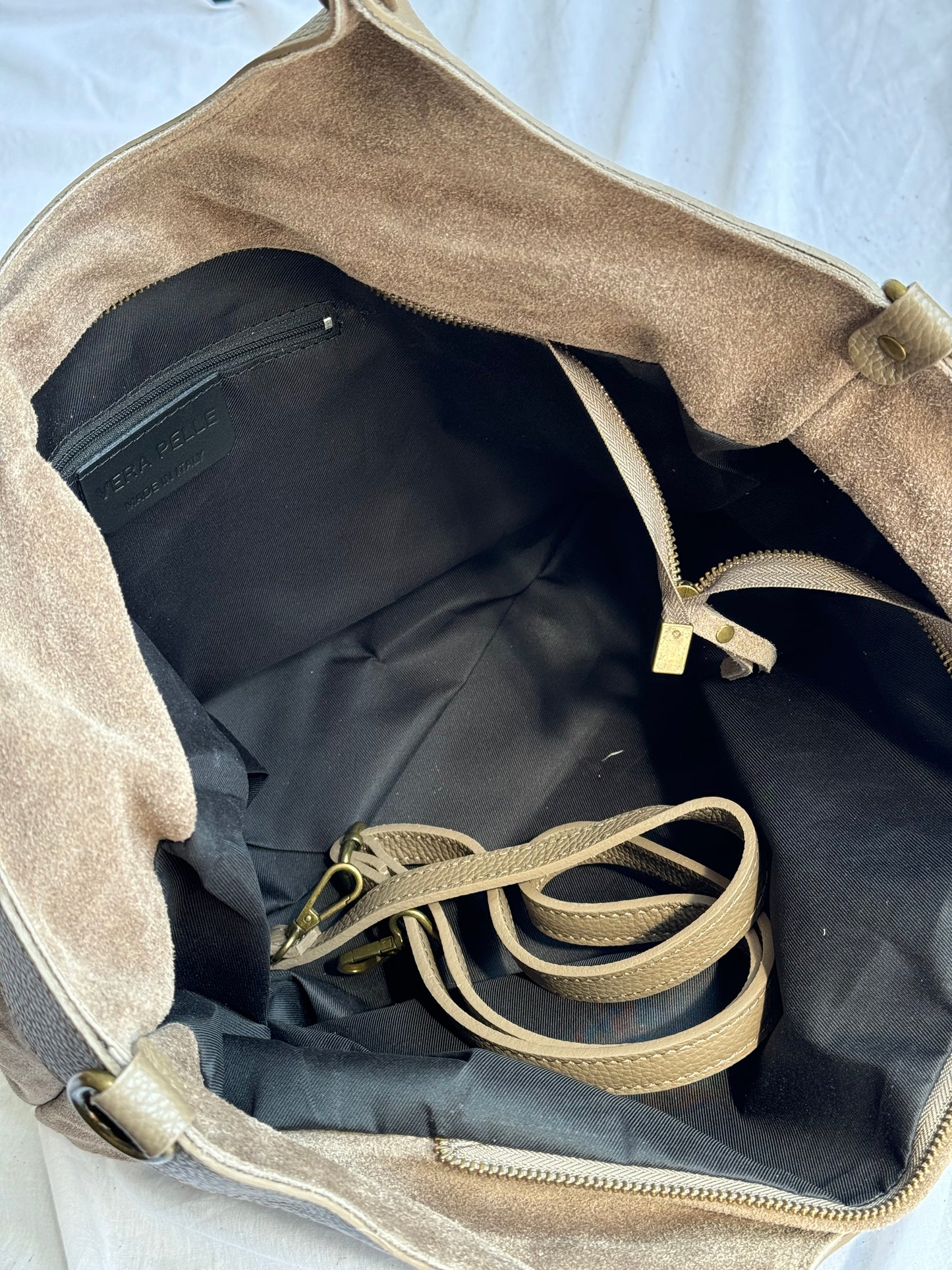 borsa in pelle scamosciata