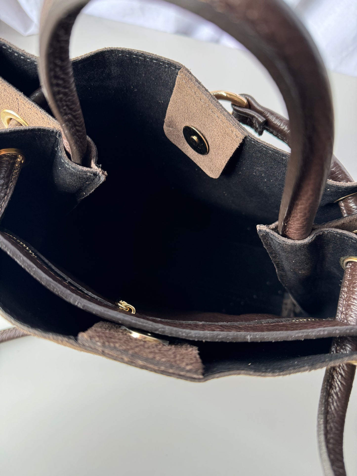 borsa in pelle scamosciata