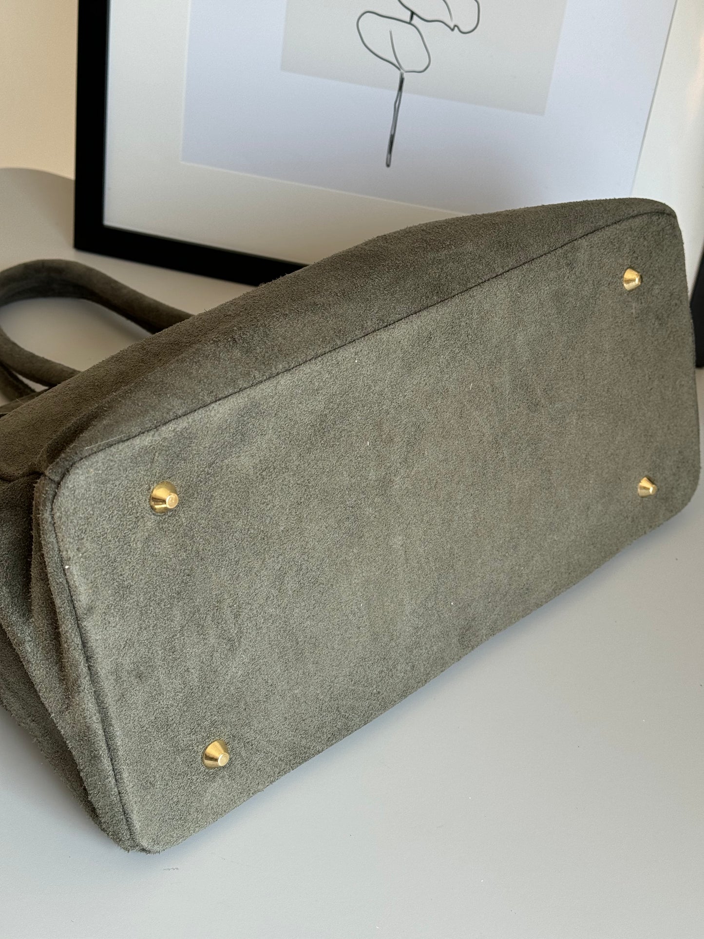 borsa in pelle scamosciata