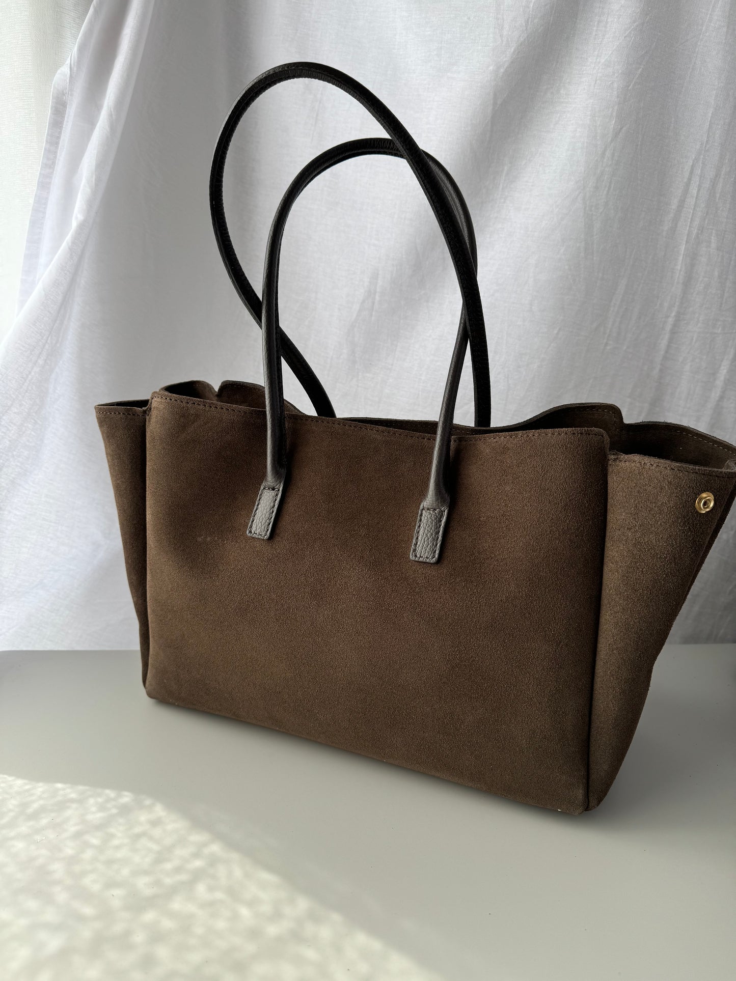 borsa in pelle scamosciata