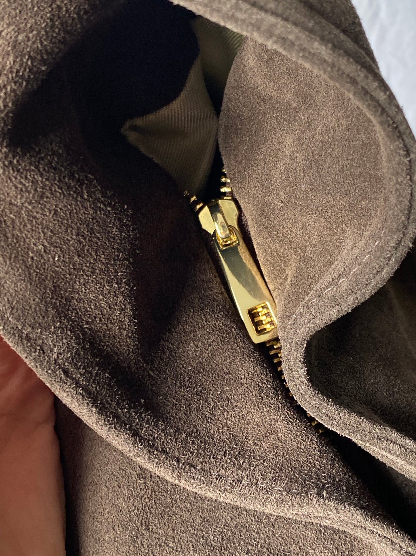 Borsa hobo in pelle scamosciata