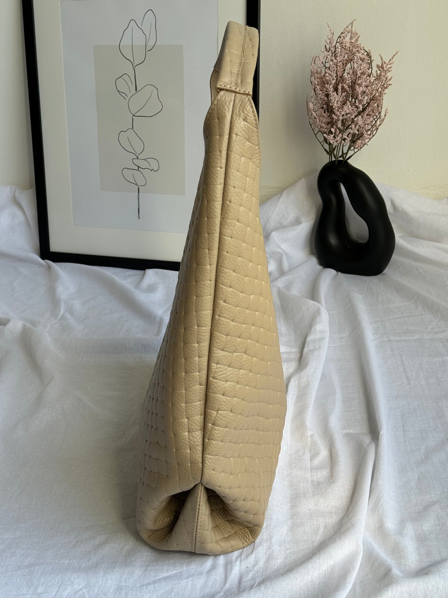 Borsa hobo con pouch in pelle