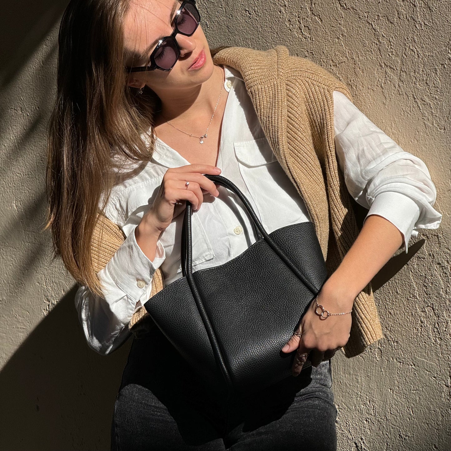 Borsa con tracolla e pochette