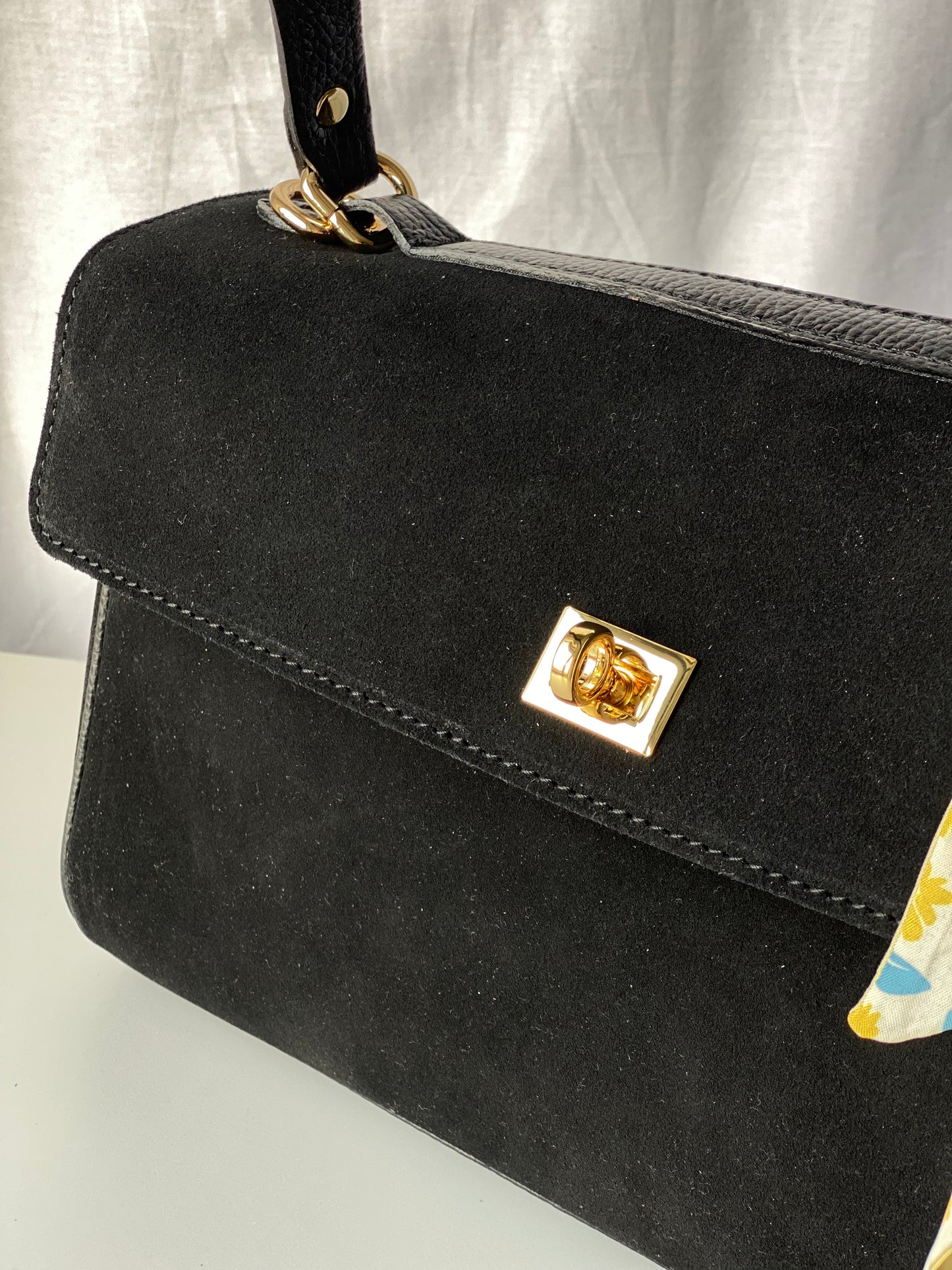 Borsa tote mini in pelle scamosciata