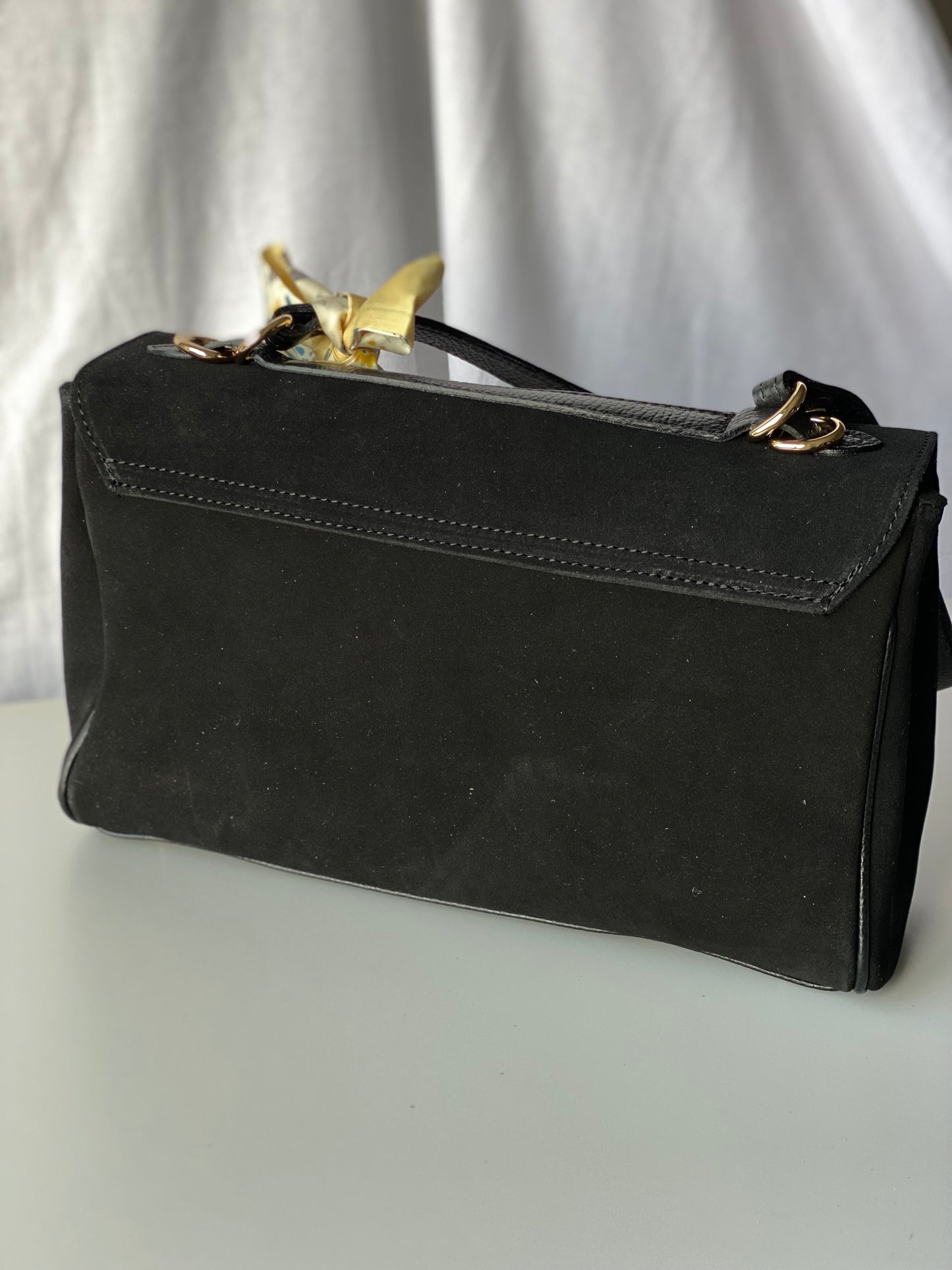 Borsa tote mini in pelle scamosciata