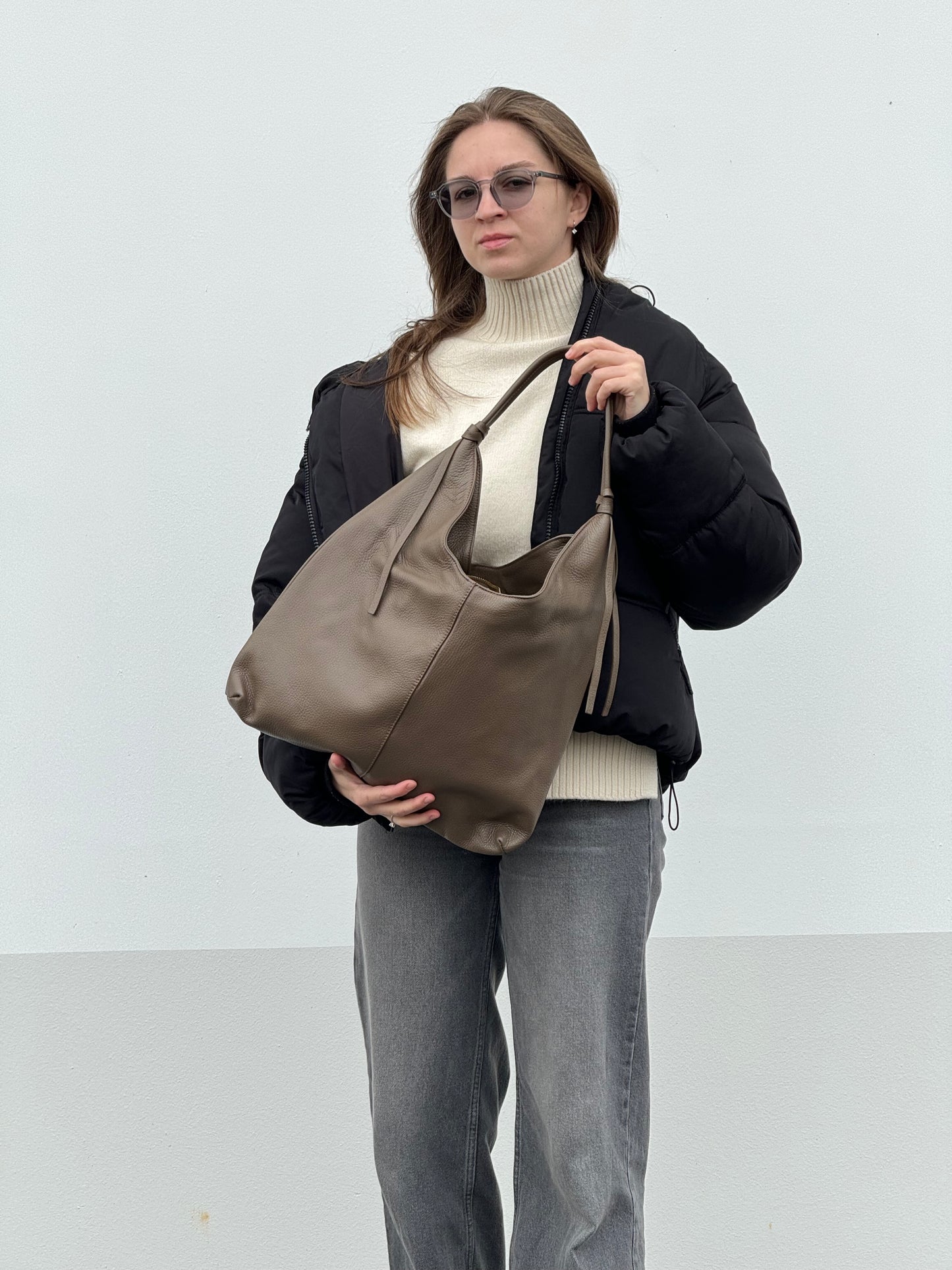Borsa hobo in pelle