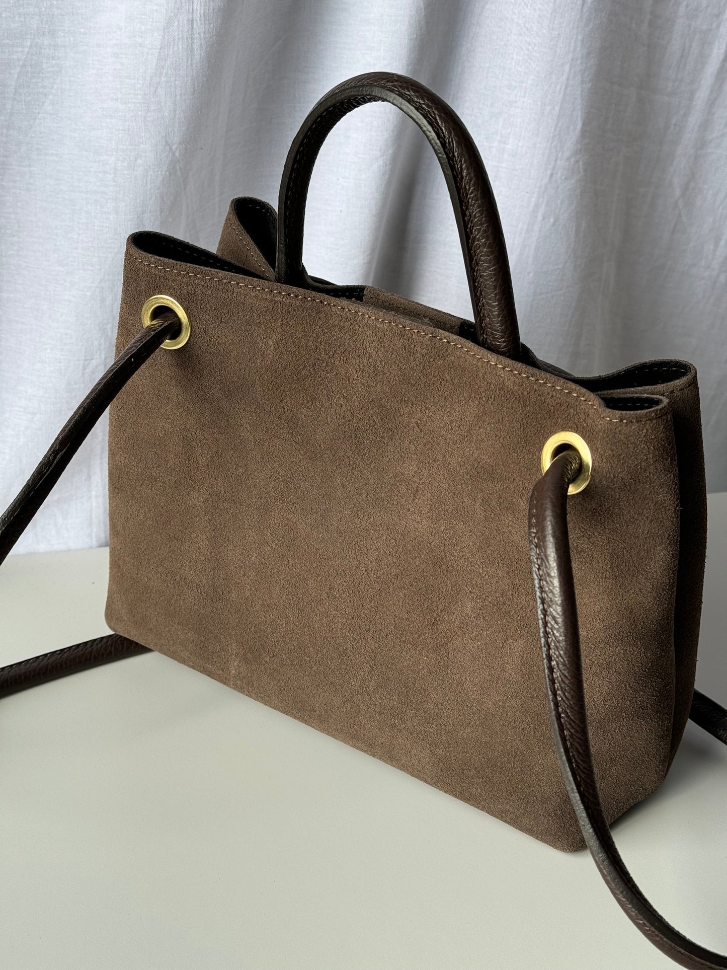 borsa in pelle scamosciata