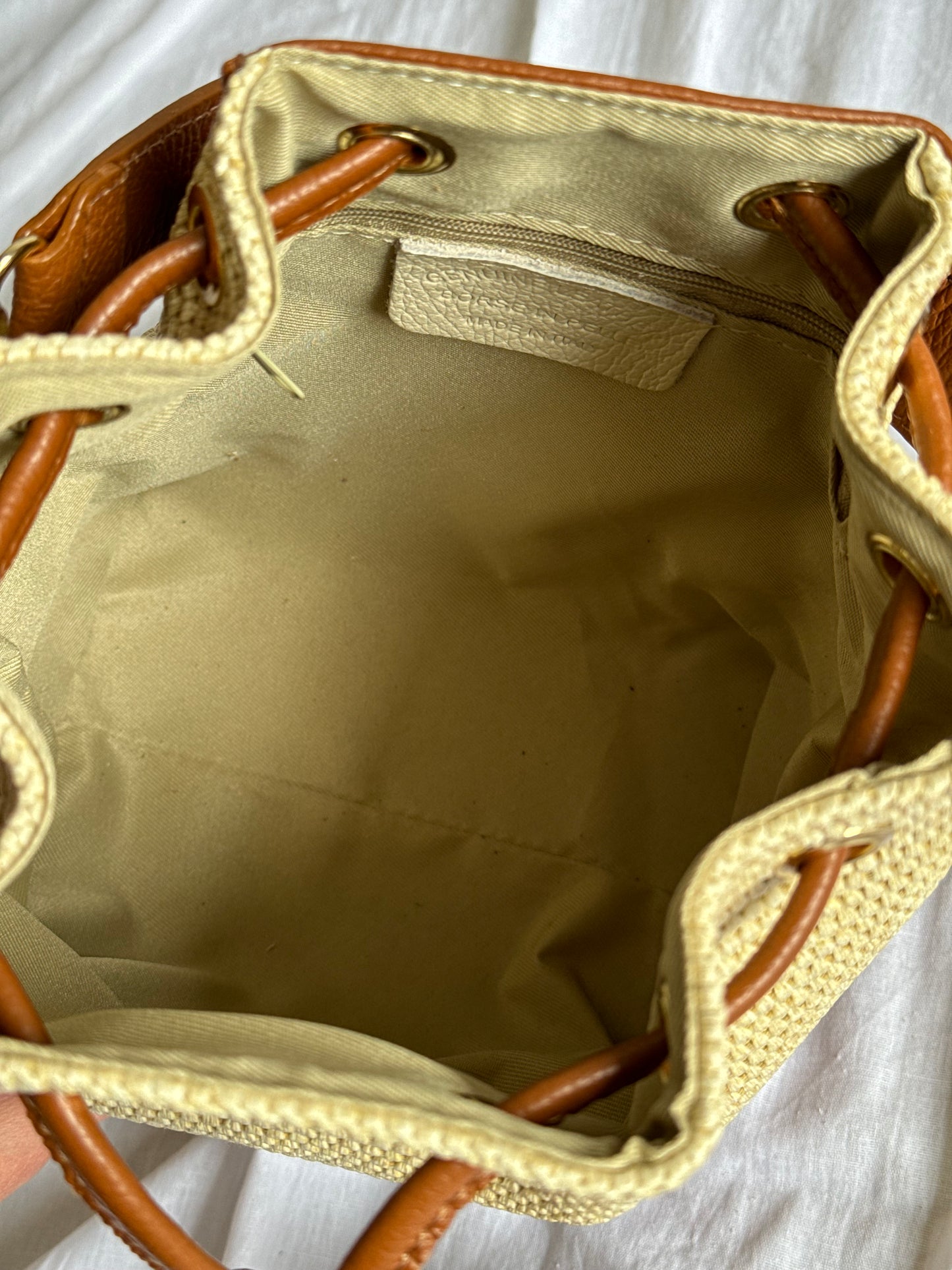 Borsa secchiello in rafia