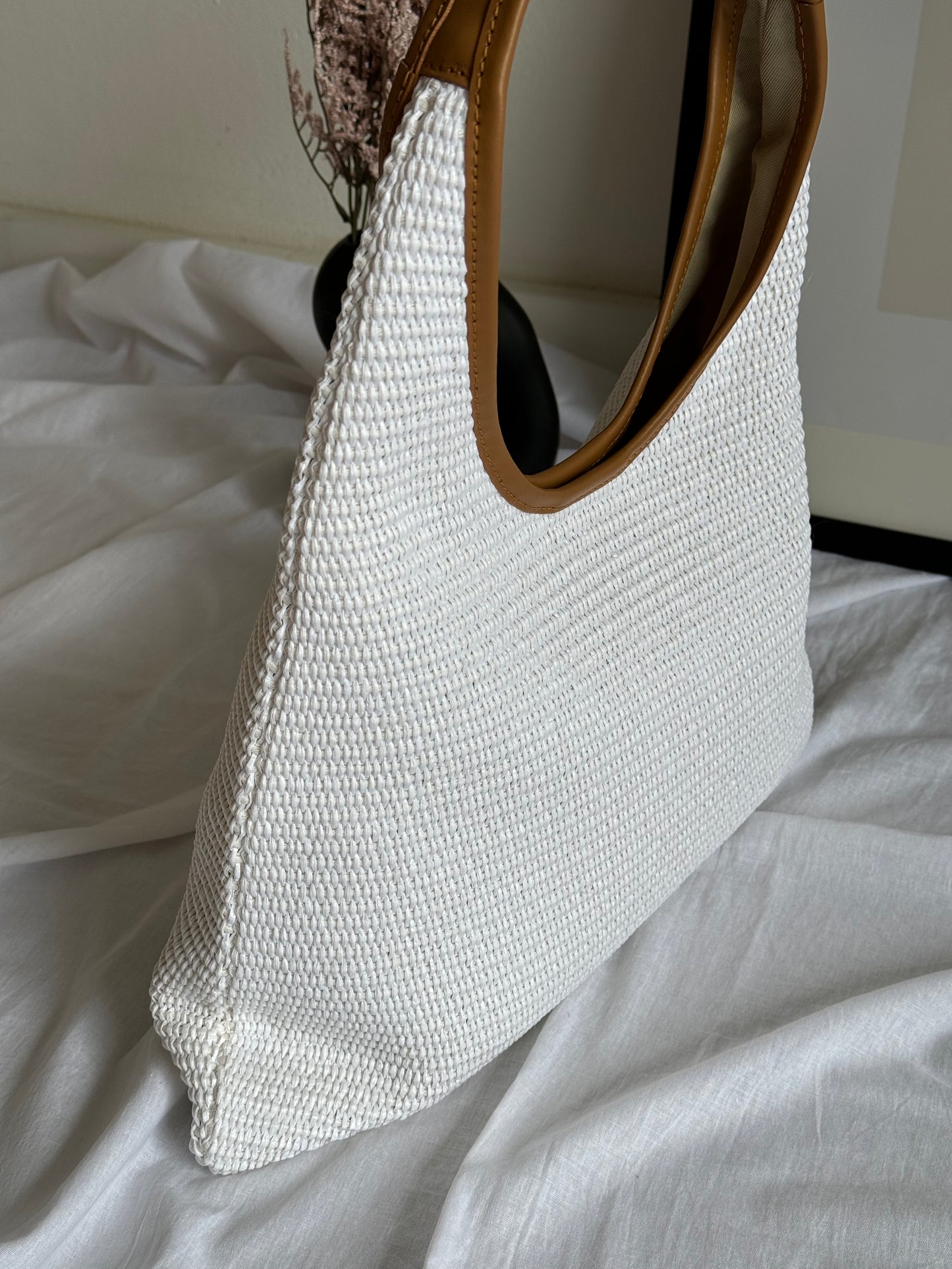 Borsa hobo in rafia