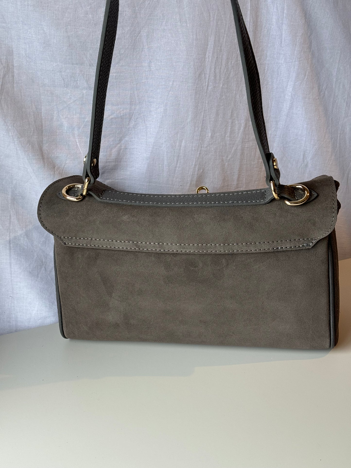 Borsa tote mini in pelle scamosciata
