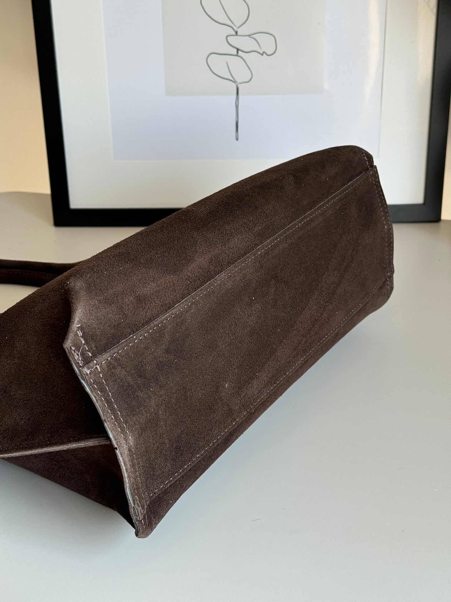borsa in pelle scamosciata