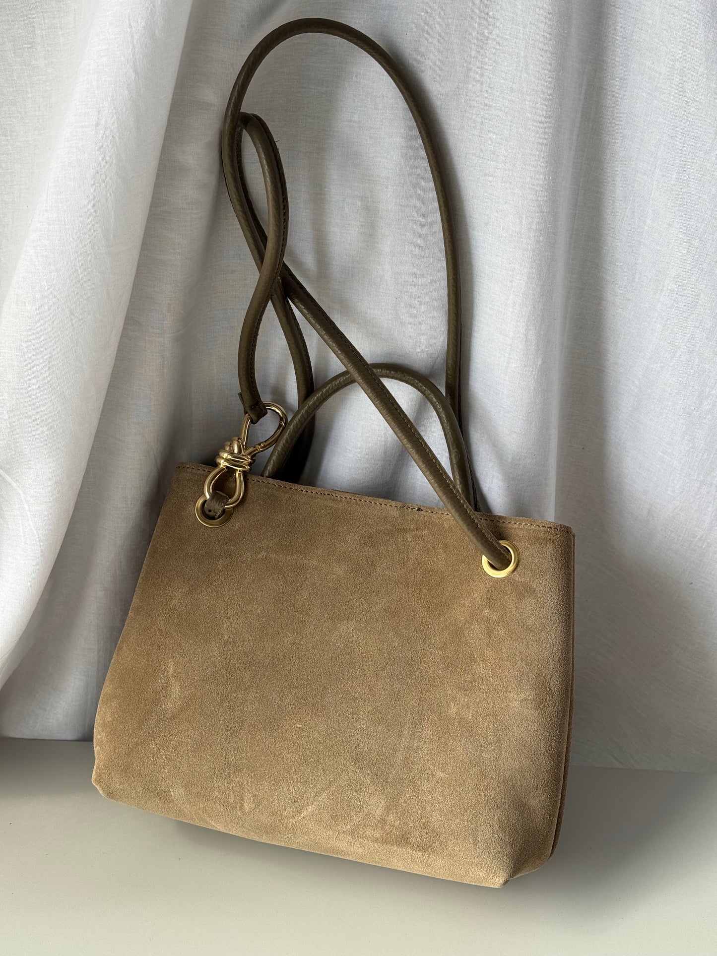 borsa in pelle scamosciata