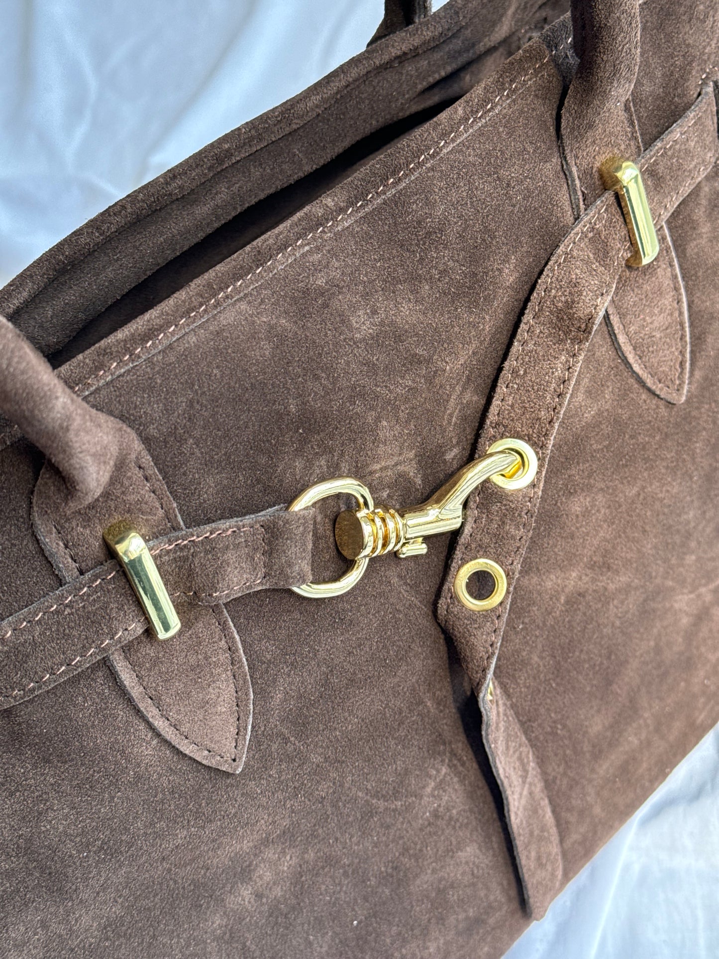 borsa in pelle scamosciata