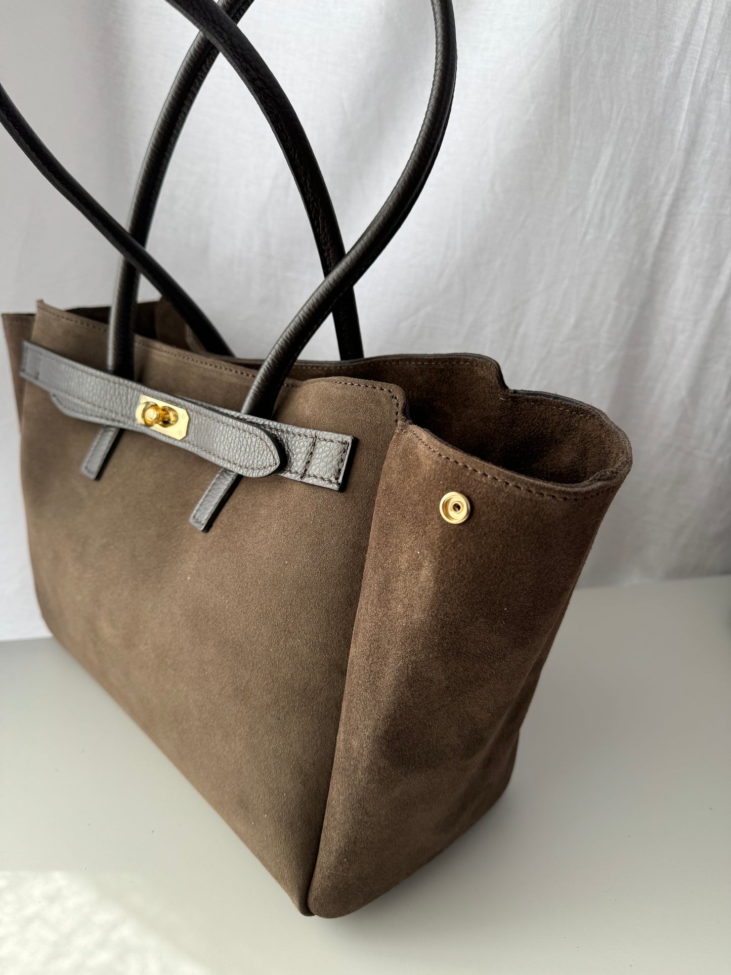 borsa in pelle scamosciata